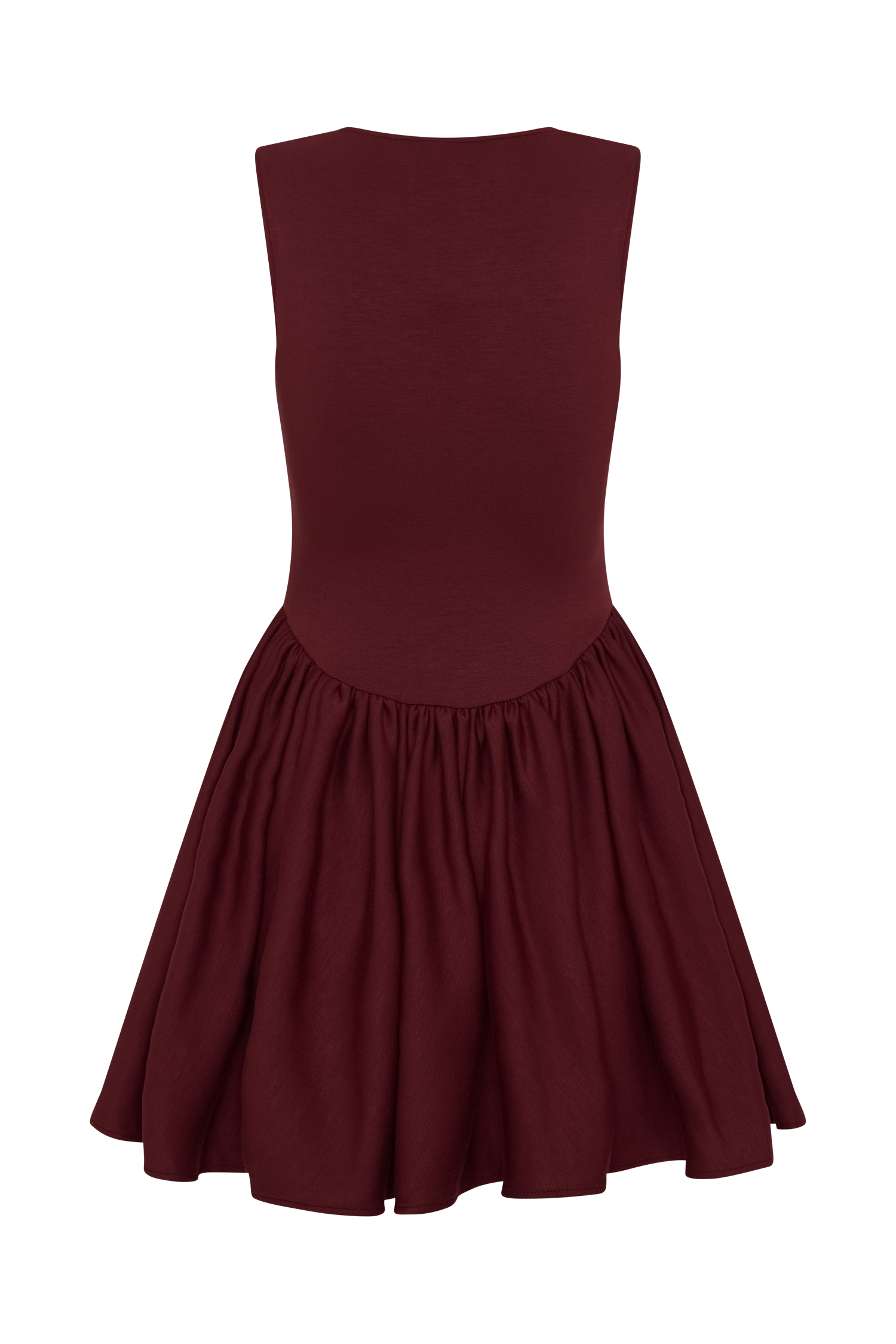 Sharon Scuba Jersey Mini Dress - Wine #8