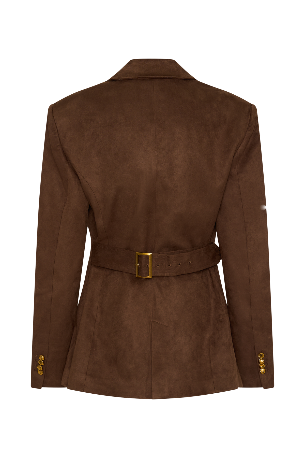 Sally Faux Suede Cinched Blazer - Milk Chocolate