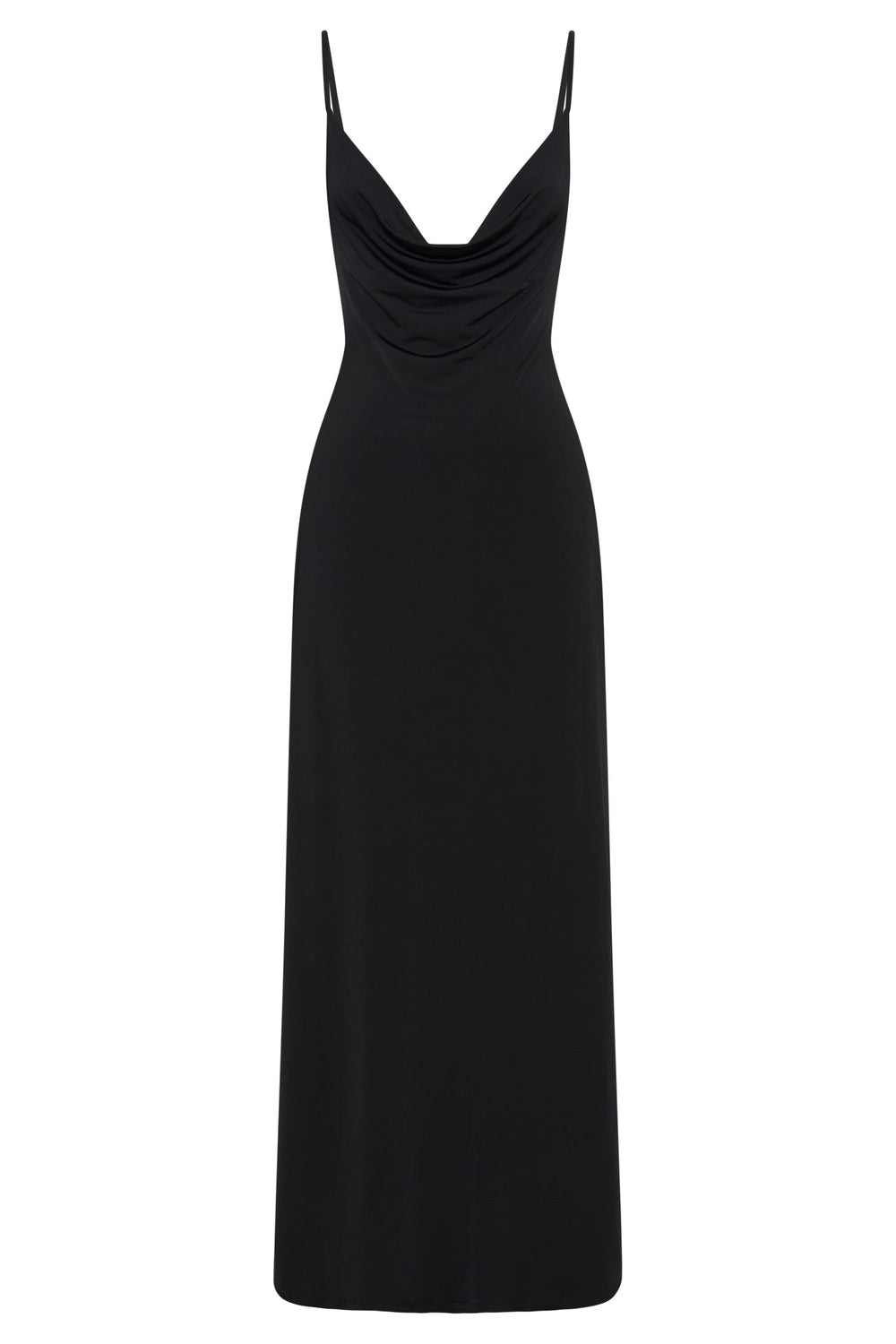 Darcy Cowl Maxi Dress With Low Back - Black