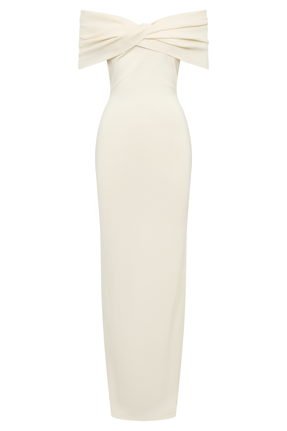 Terese Off Shoulder Knit Maxi Dress - Cream