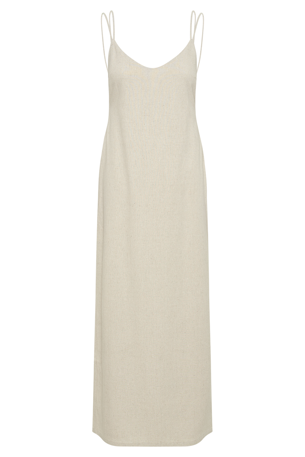 Leana Linen Backless Midi Dress - Natural