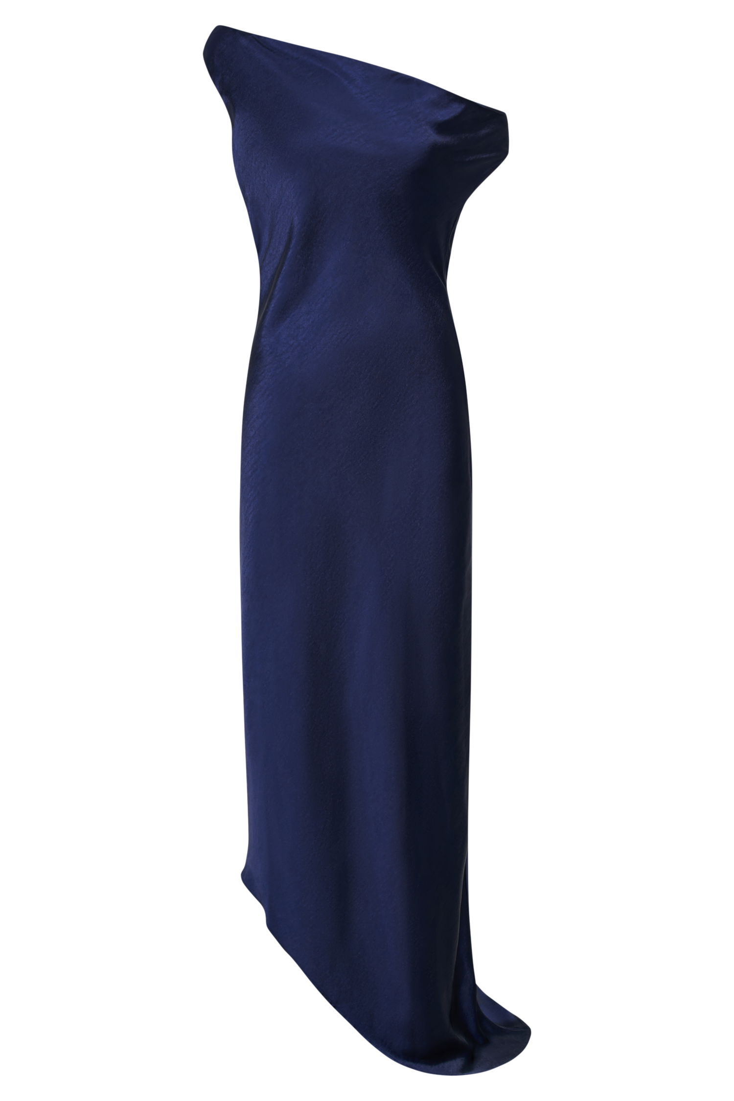 Yvette Slip Maxi Dress With Asymmetrical Hem - Navy #6