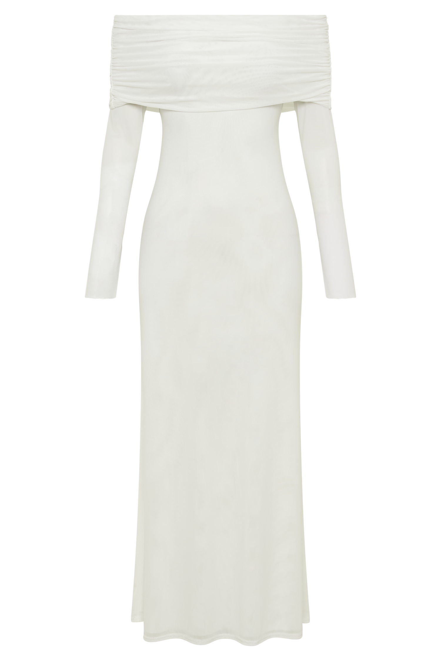 Josie Off Shoulder Mesh Maxi Dress - Ivory #8