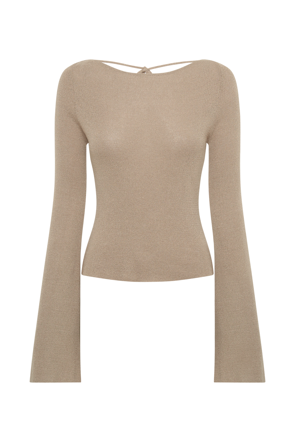 Zahra Backless Knit Top - Taupe