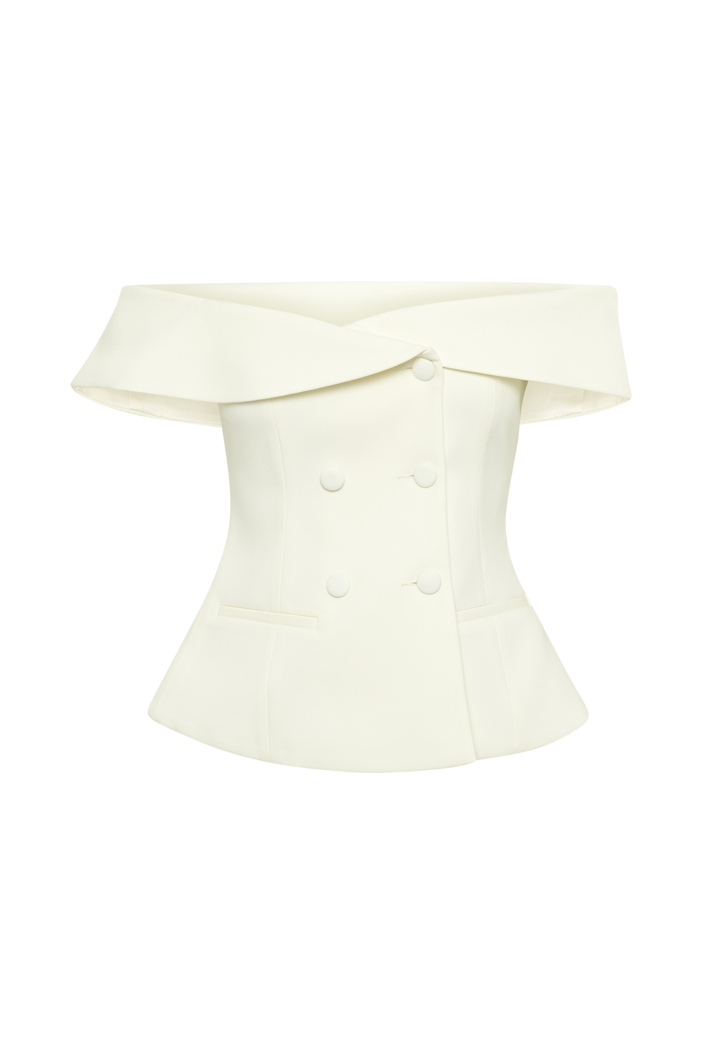 Krista Strapless Suiting Top - Ivory