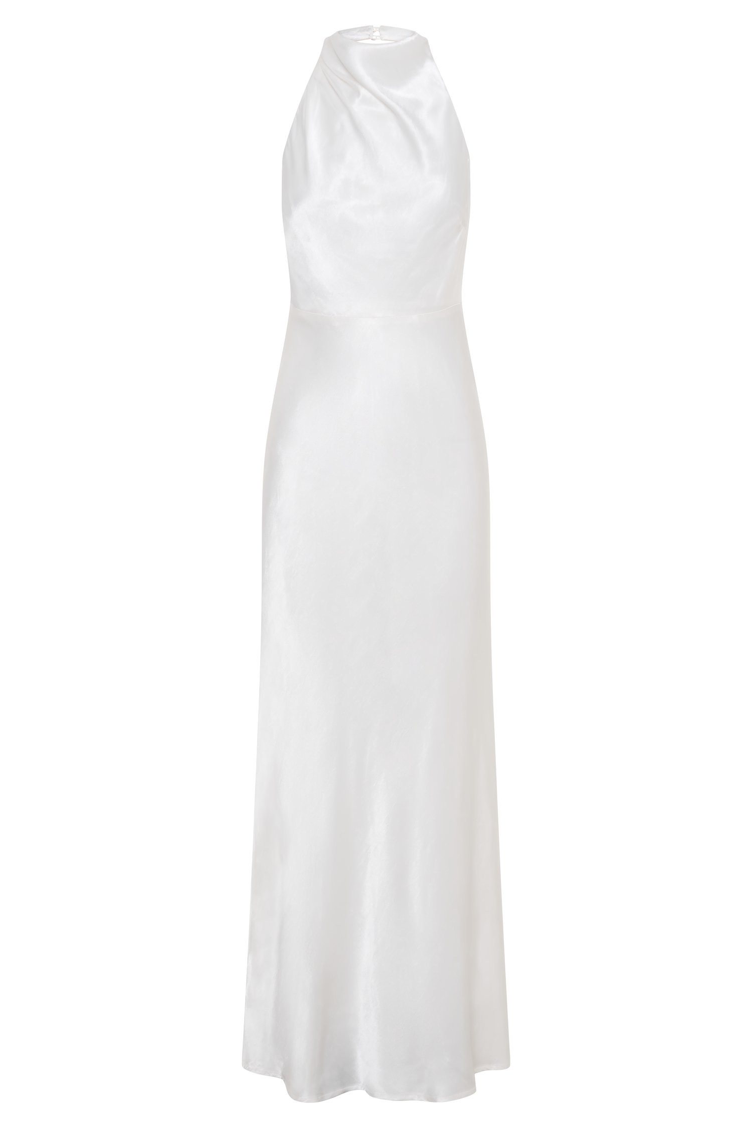 Esther Iridescent Satin Cowl Maxi Dress - Ivory #8