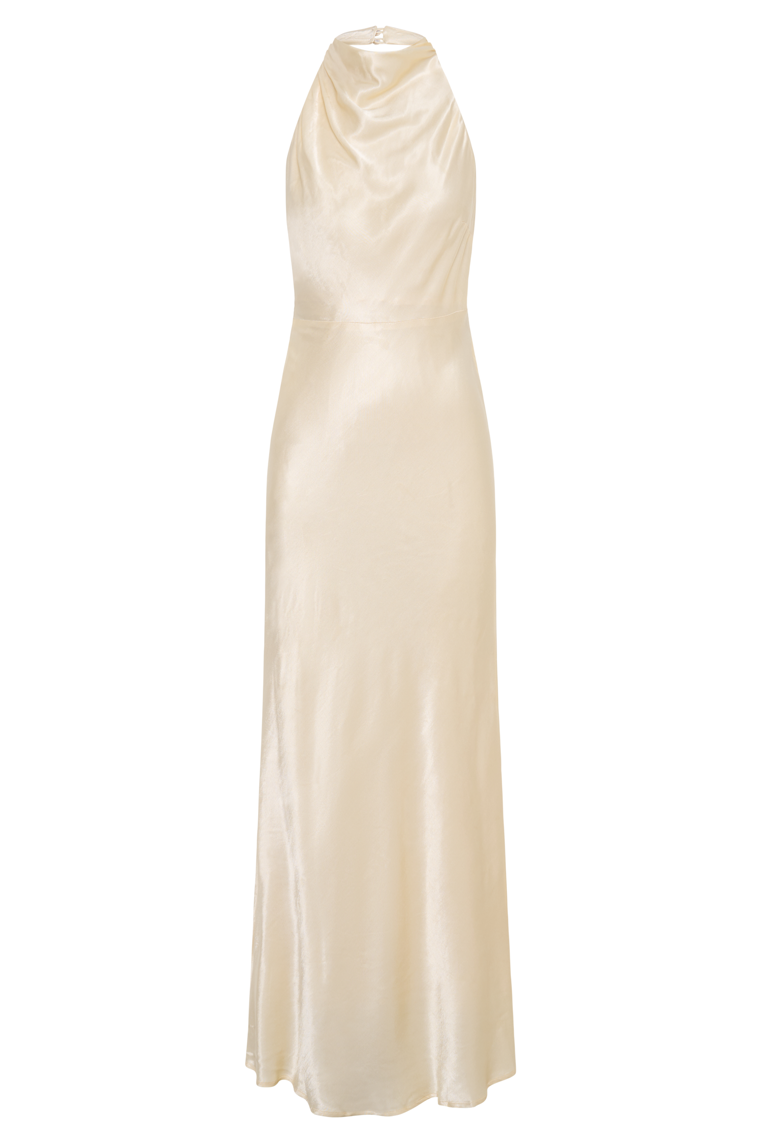 Esther Iridescent Satin Cowl Maxi Dress - Lemon Sorbet #8