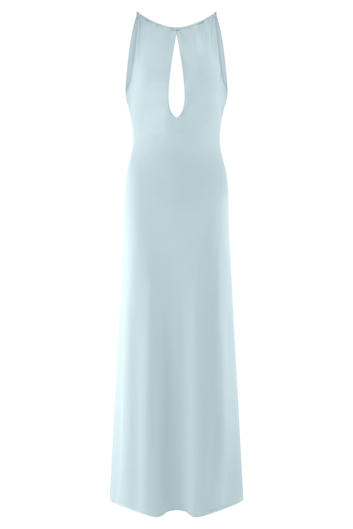 Beryl Slinky Maxi Dress With Pearls - Pale Blue