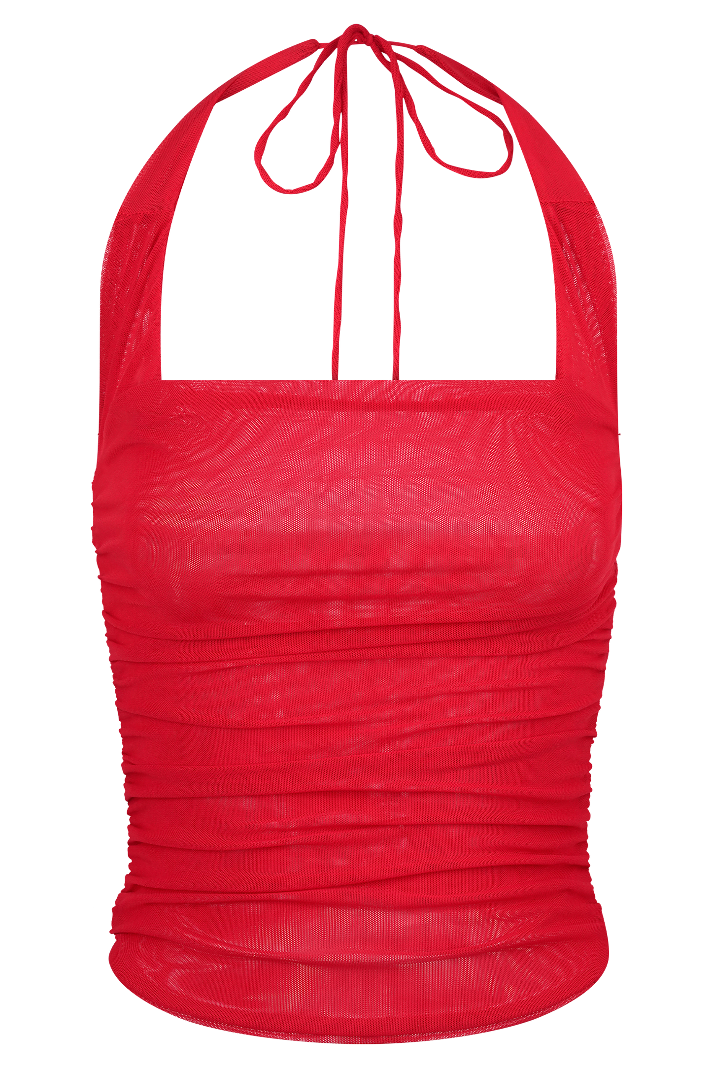 Brooklyn Mesh Crop Top - Ruby