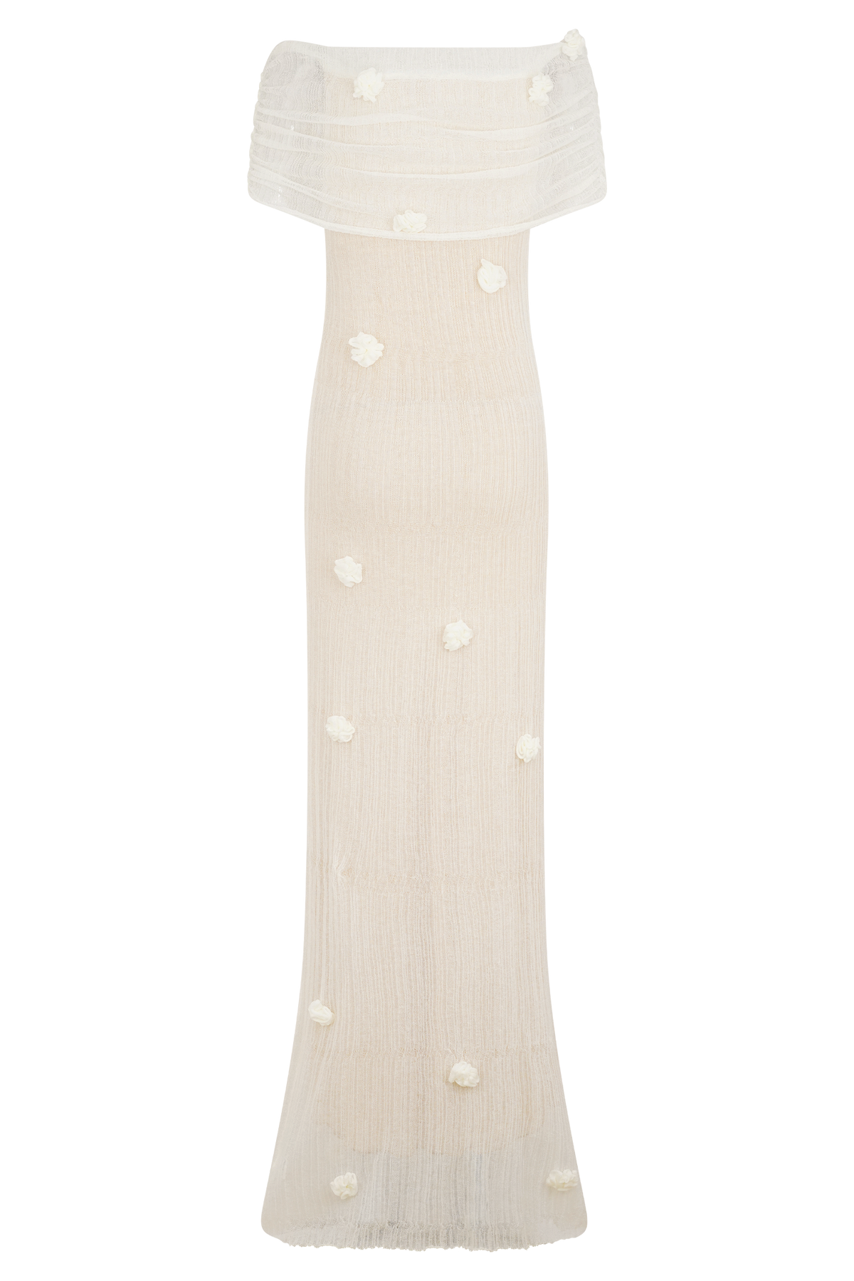 Brynn Orchid Knit Maxi Dress - Ivory