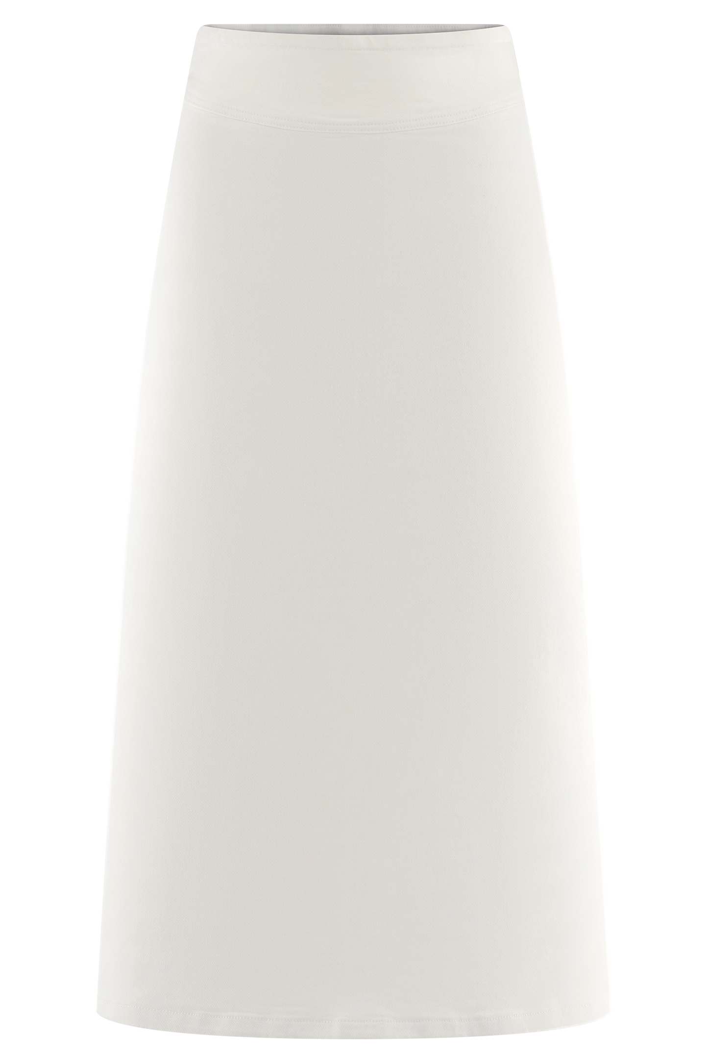 Cecilia Denim A-Line Midi Skirt - White