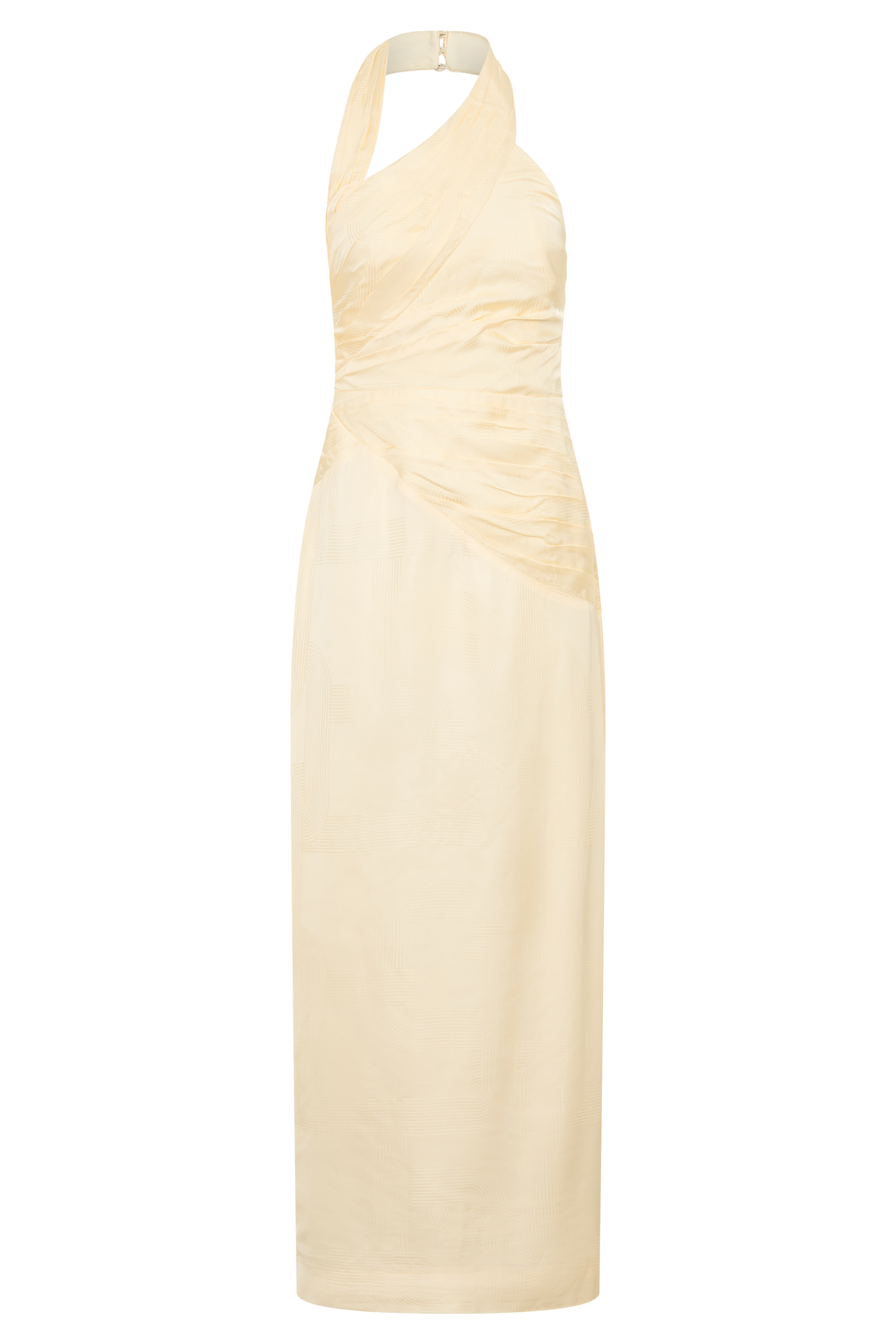 Chiara Halter Satin Maxi Dress - Buttermilk