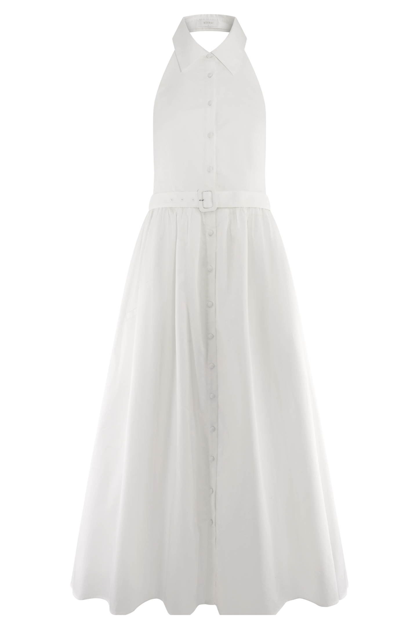 Cindy Collared Midi Dress - White