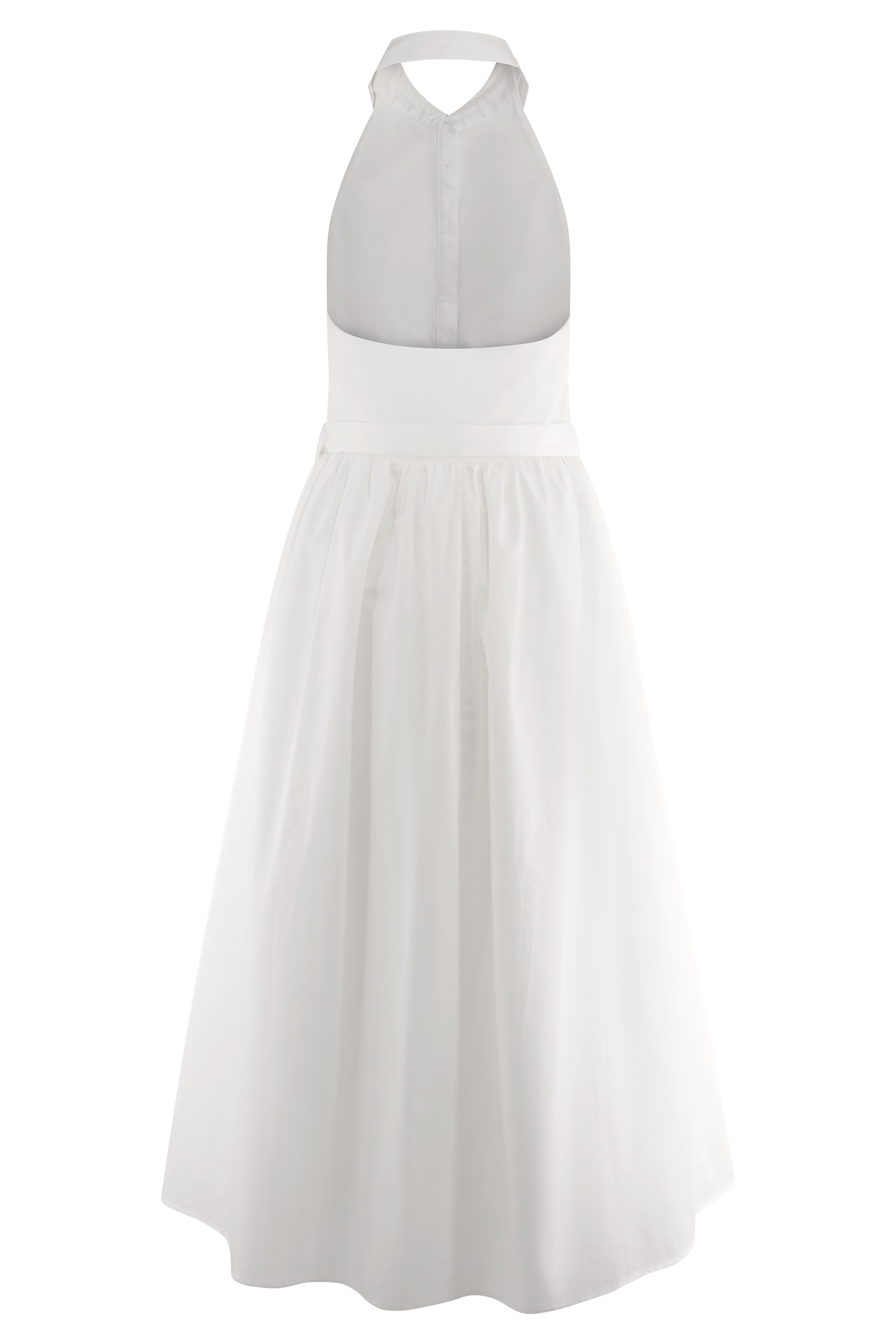 Cindy Collared Midi Dress - White #9