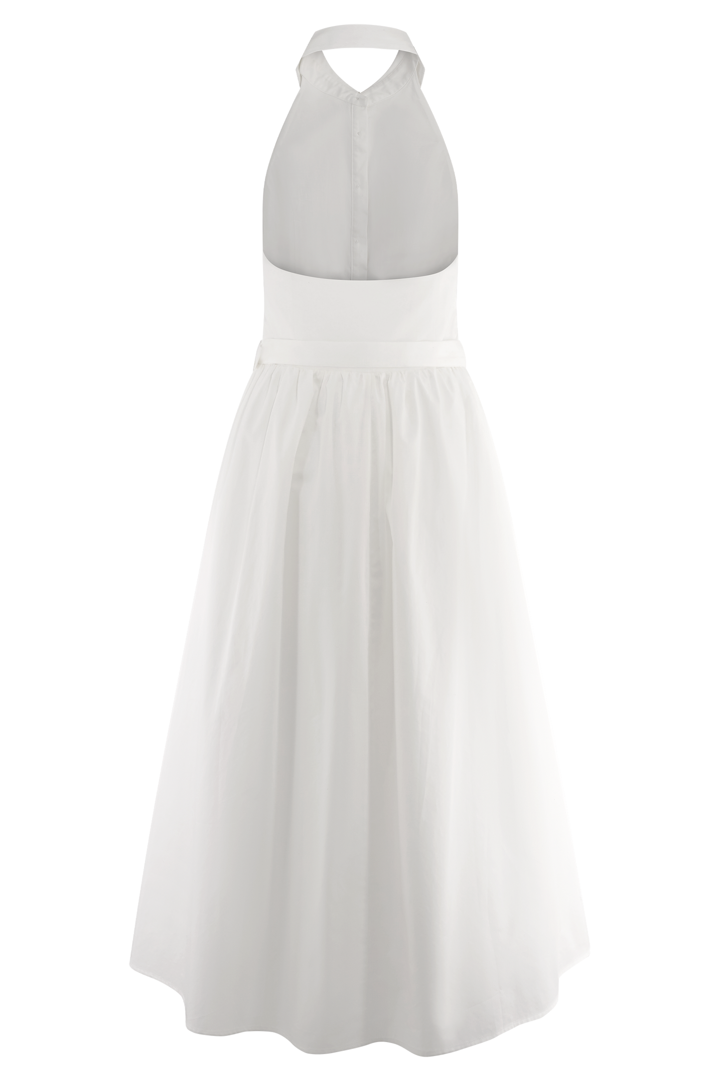 Cindy Collared Midi Dress - White