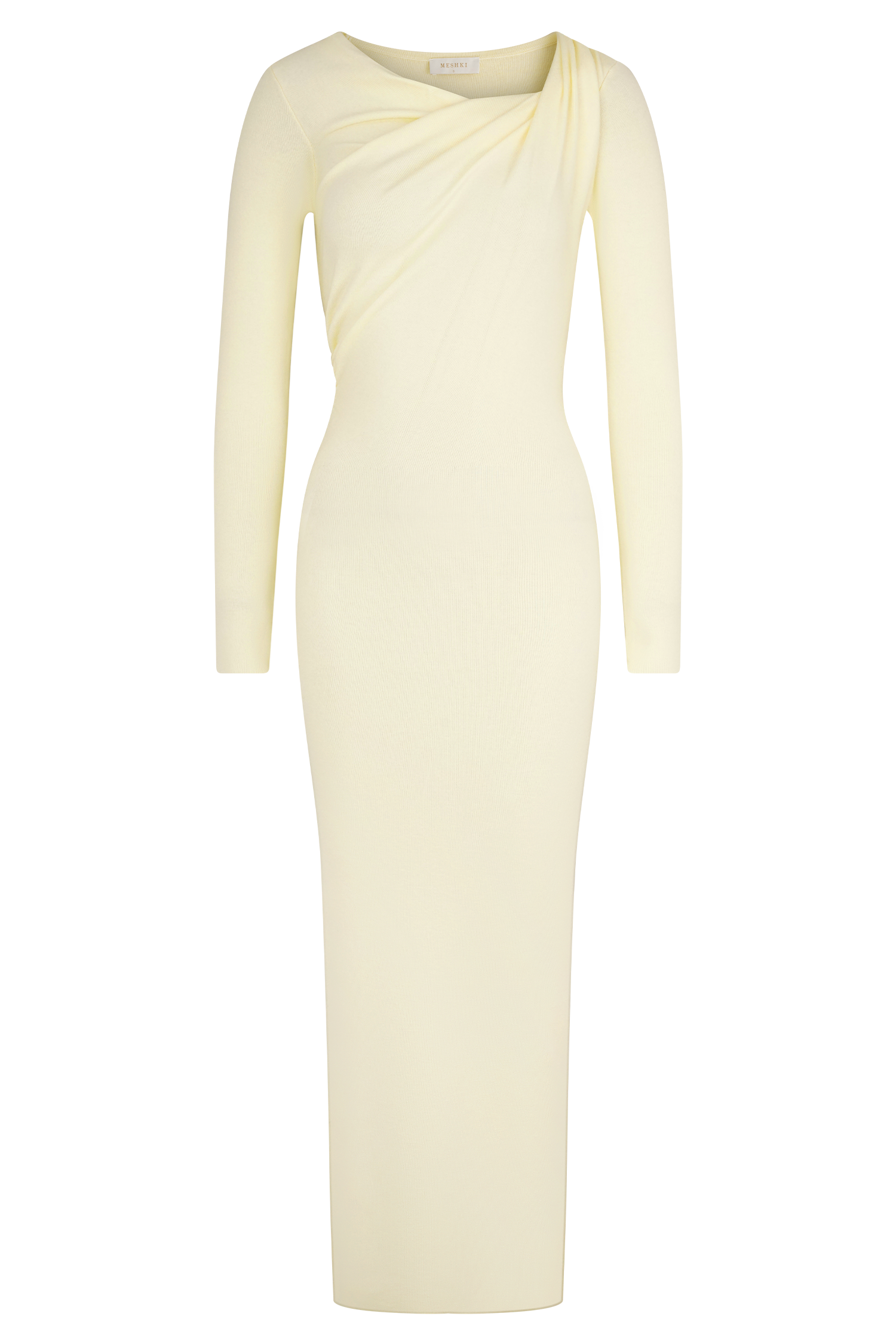Culver Draped Twist Knit Midi Dress - Cream #9