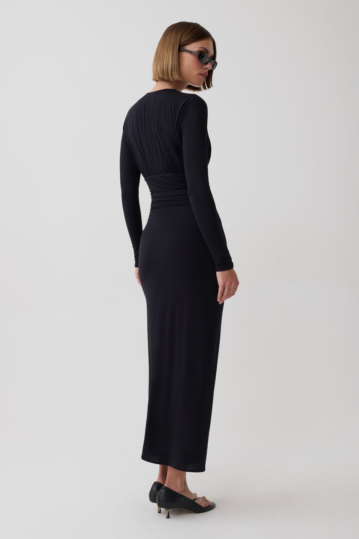 Drusilla Long Sleeve Modal Maxi Dress - Black