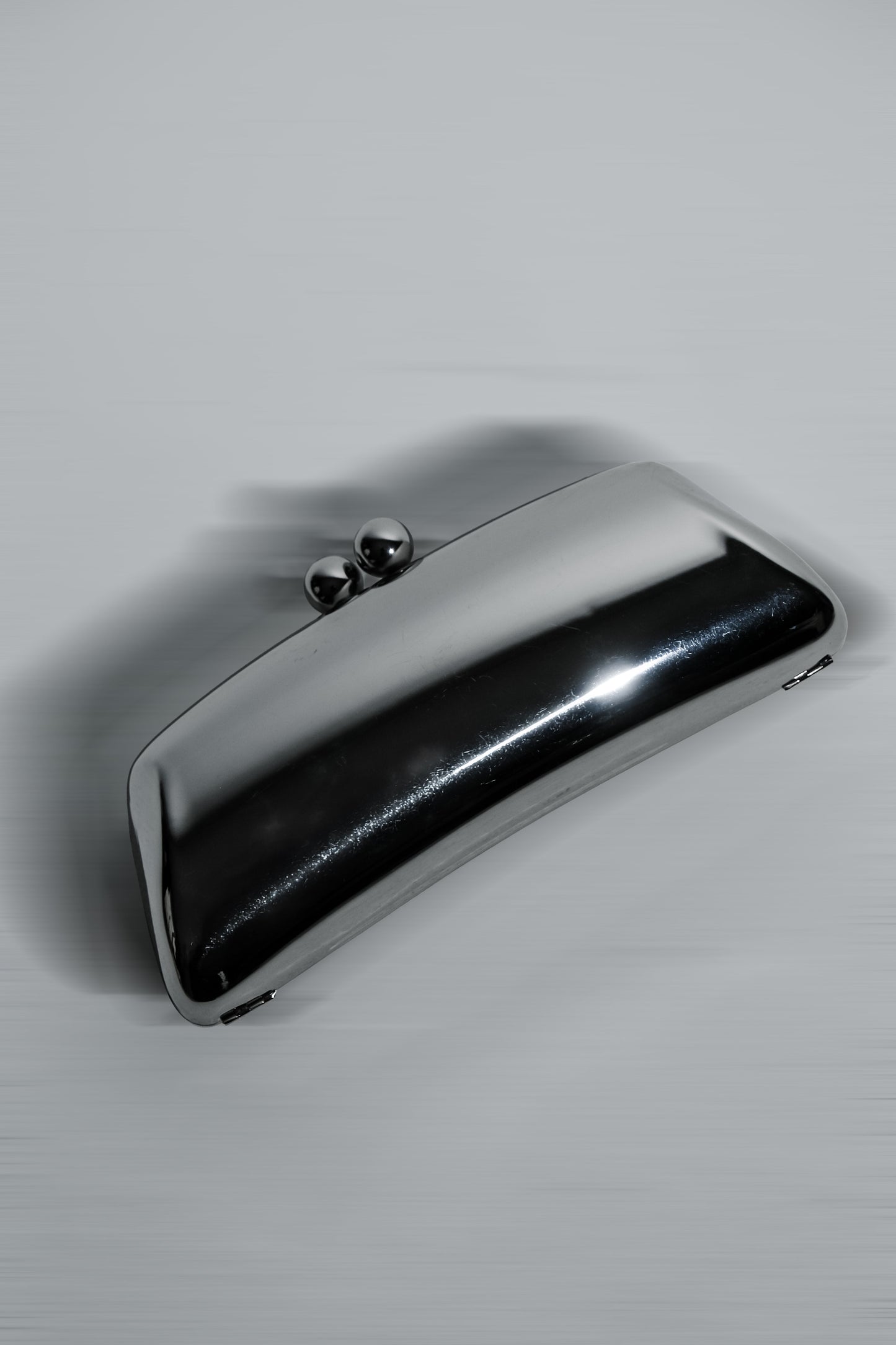 Stacey High Polished Evening Clutch - Silver