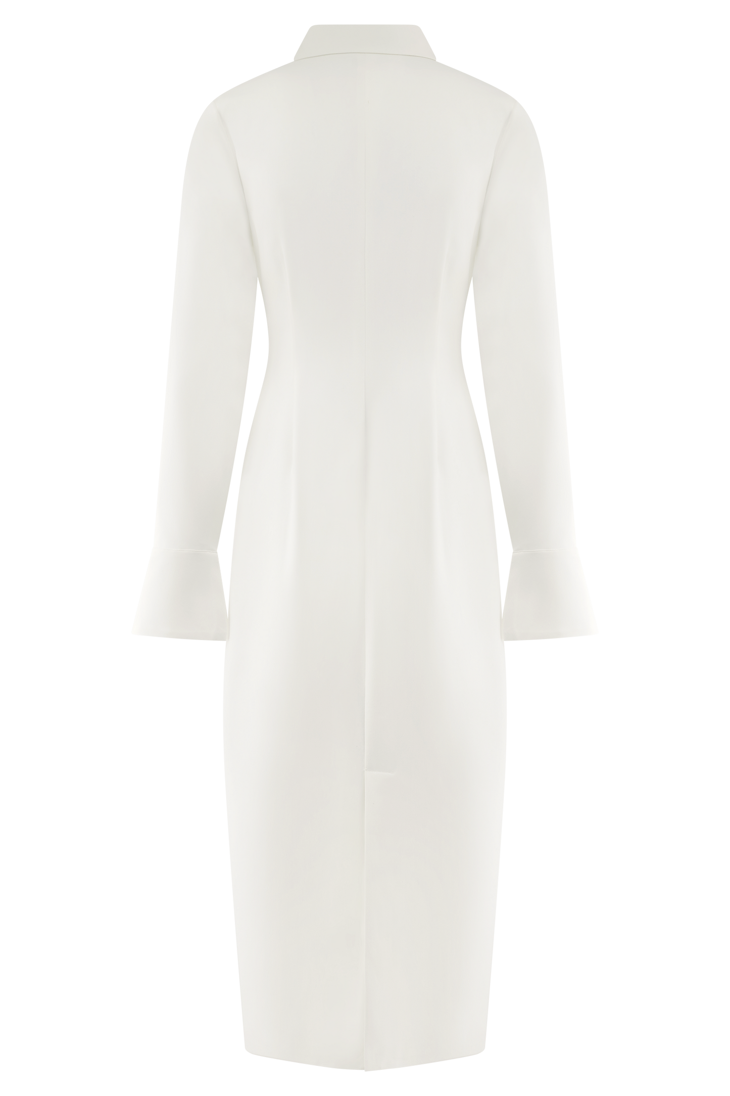 Dorian Fitted Shirt Midi Dress - White