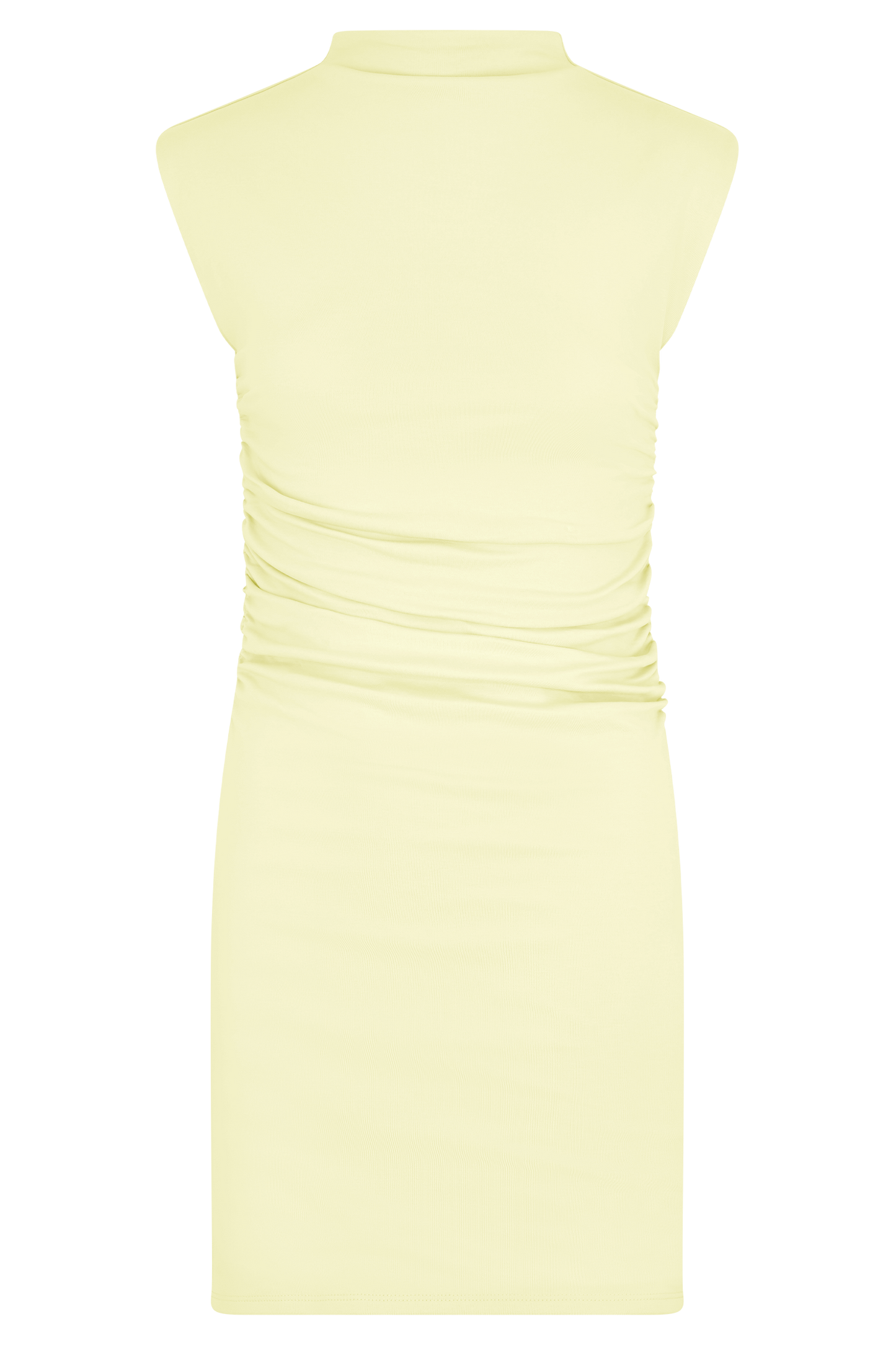 Elliot High Neck Sleeveless Mini Dress - Pale Lemon
