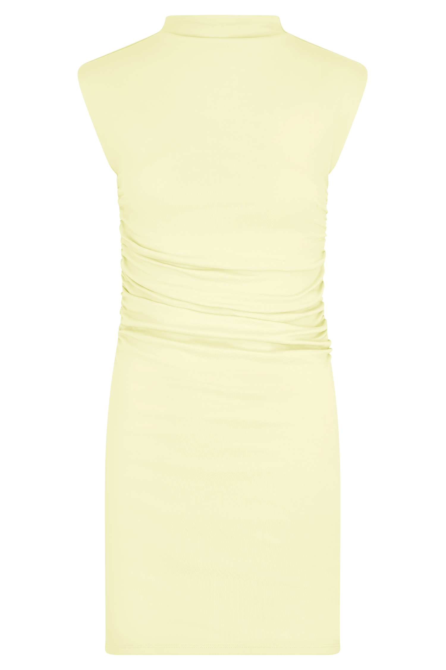 Elliot High Neck Sleeveless Mini Dress - Pale Lemon #9