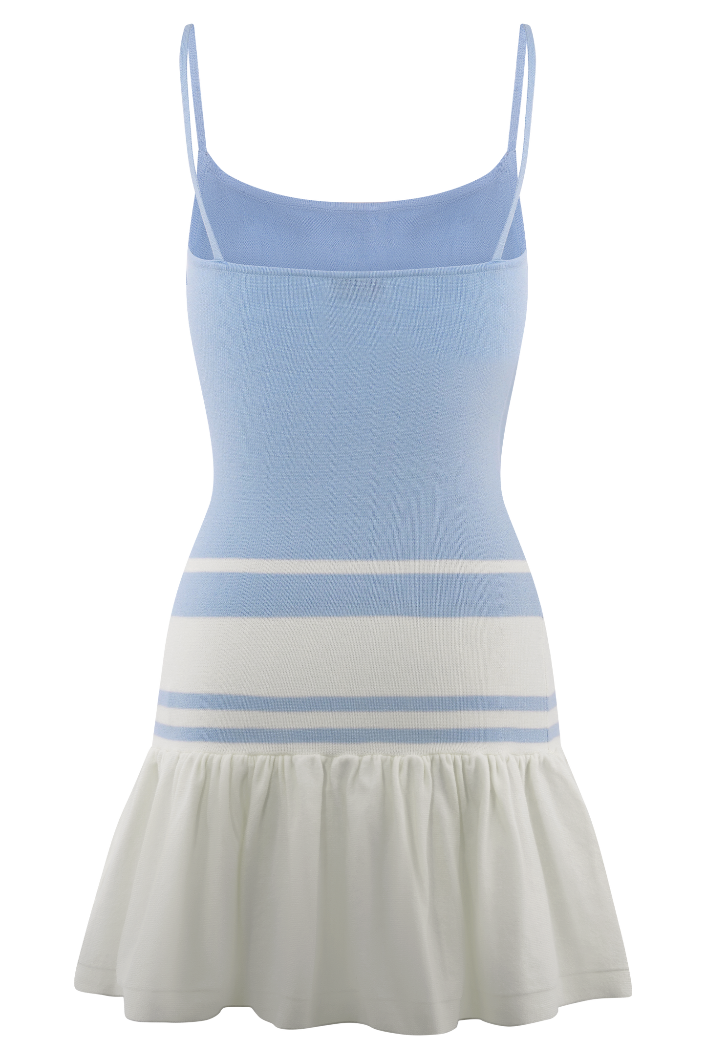 Ellison Contrast Knit Mini Dress - Blue/White