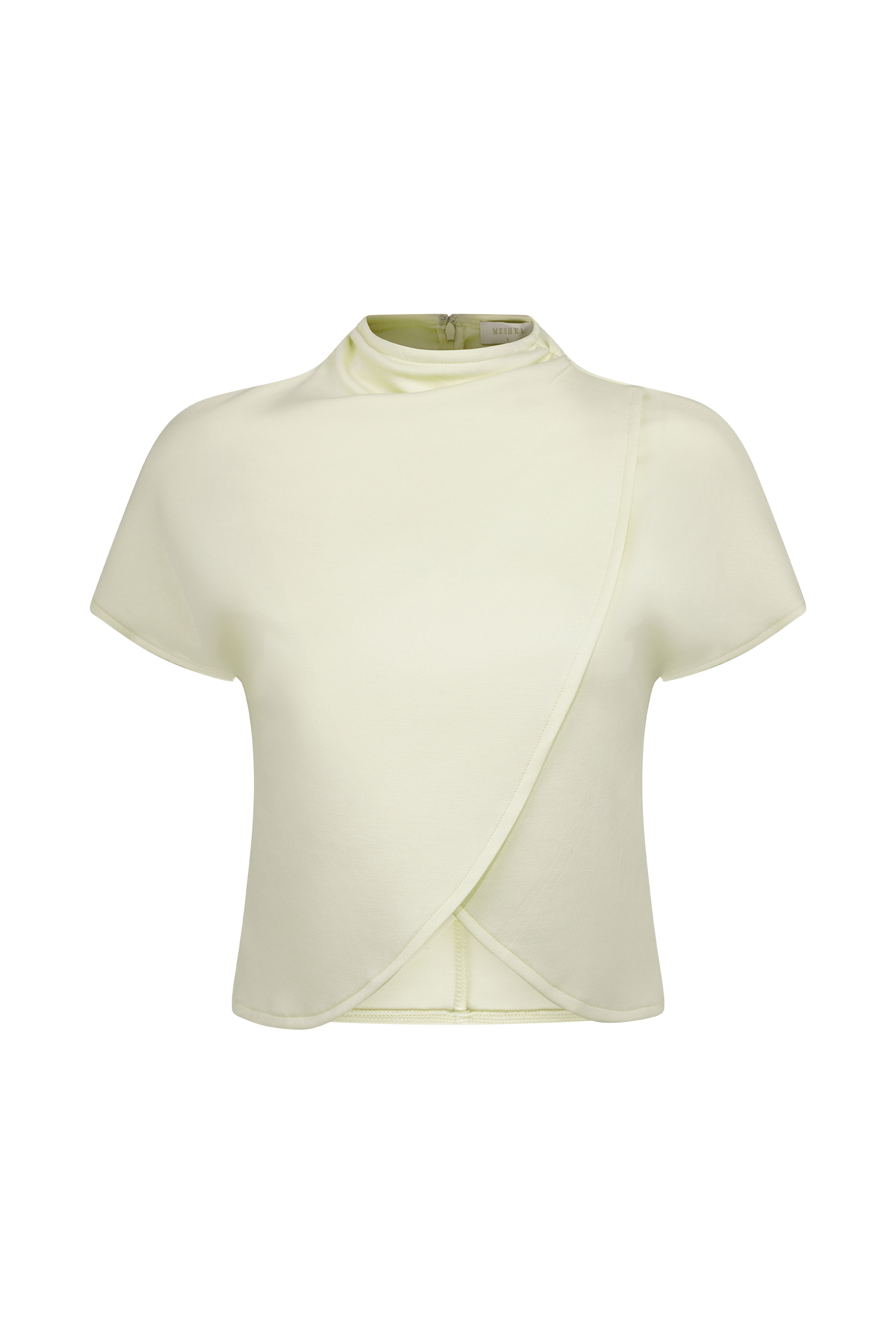 Eris High Neck Scuba Jersey Top - Ivory #11