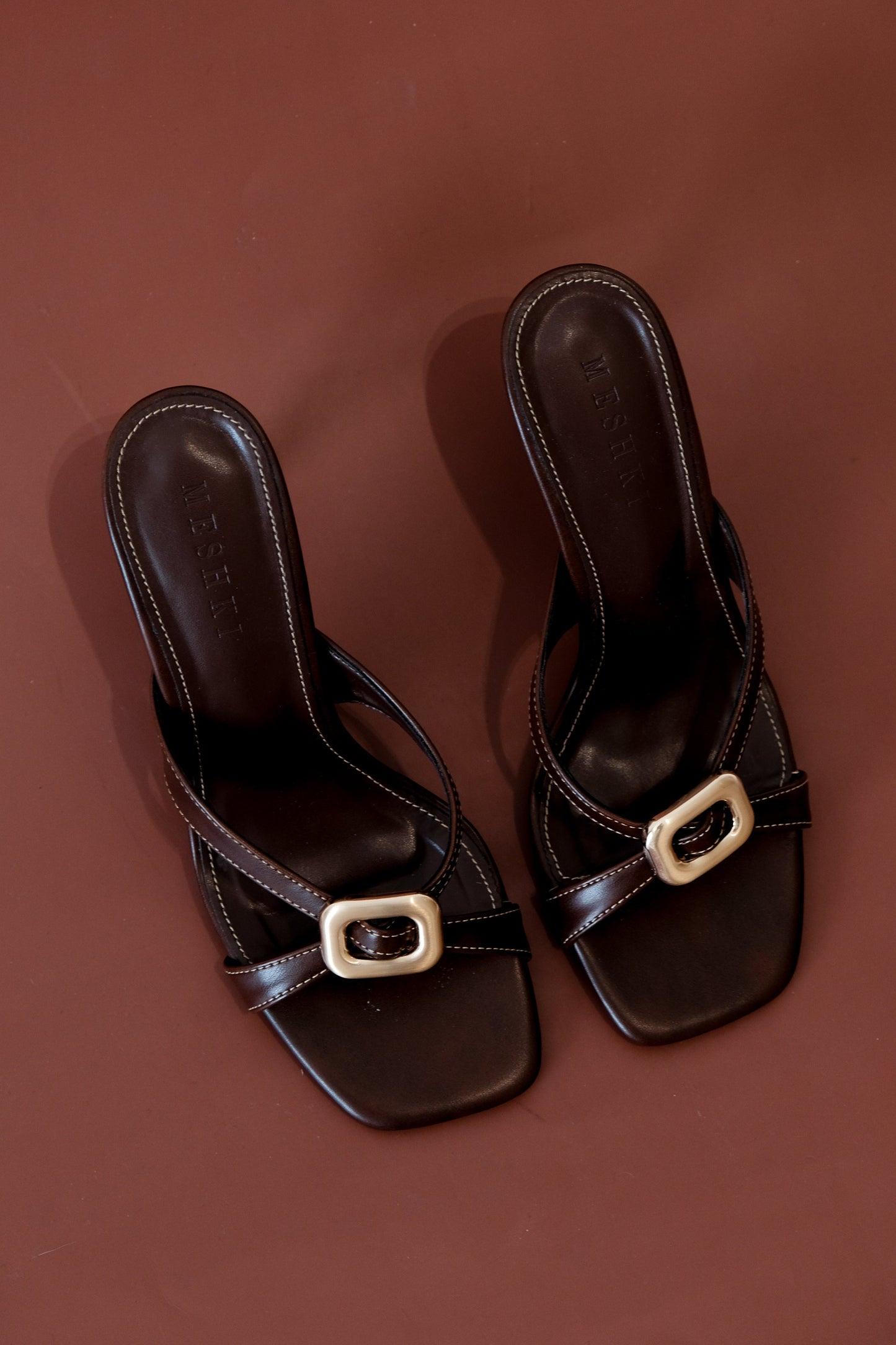 Jodie High Heel With Hardware - Chocolate