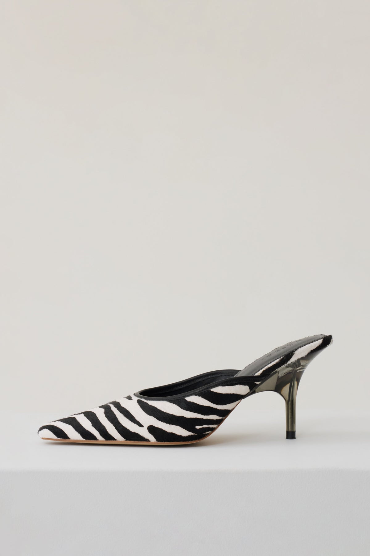 Jules Pointed Toe Mule - Zebra Print