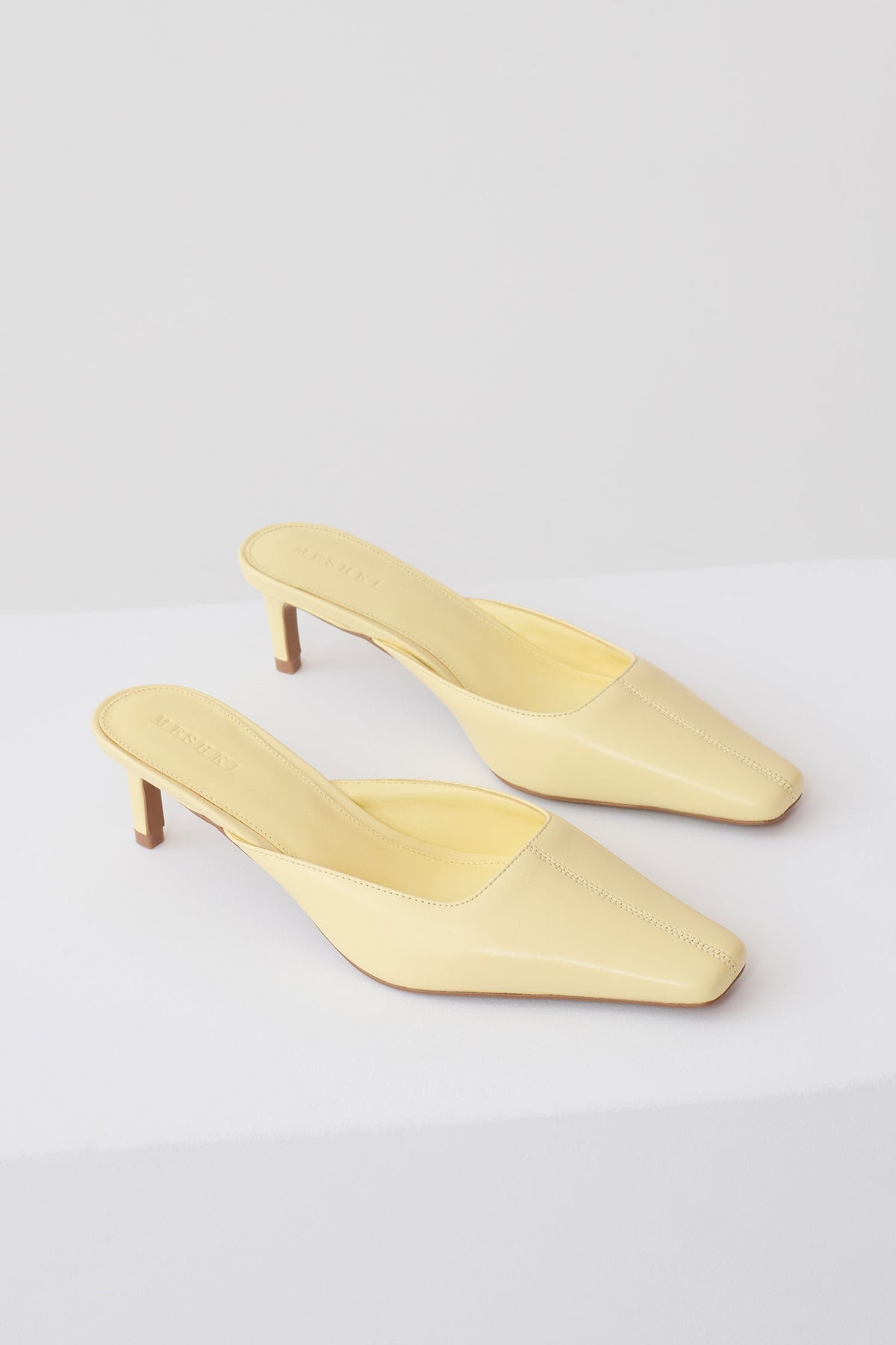 Stevie Pointed Square Toe Mule - Lemon