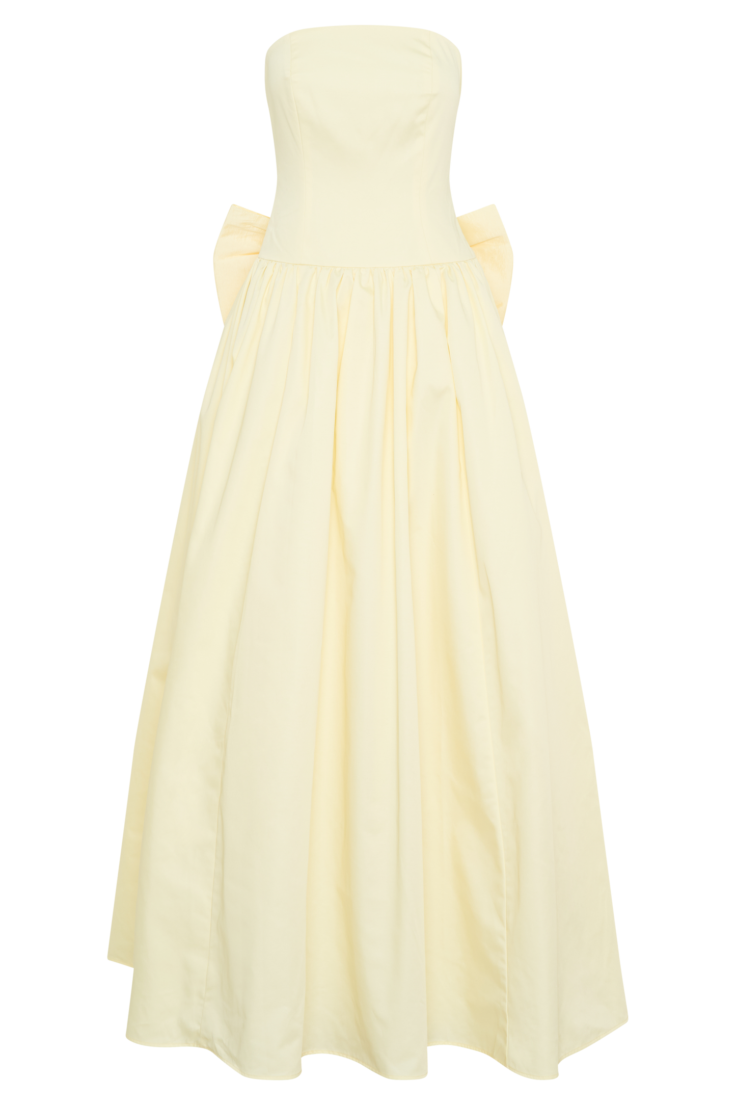 Frances Strapless Bow Maxi Dress - Lemon