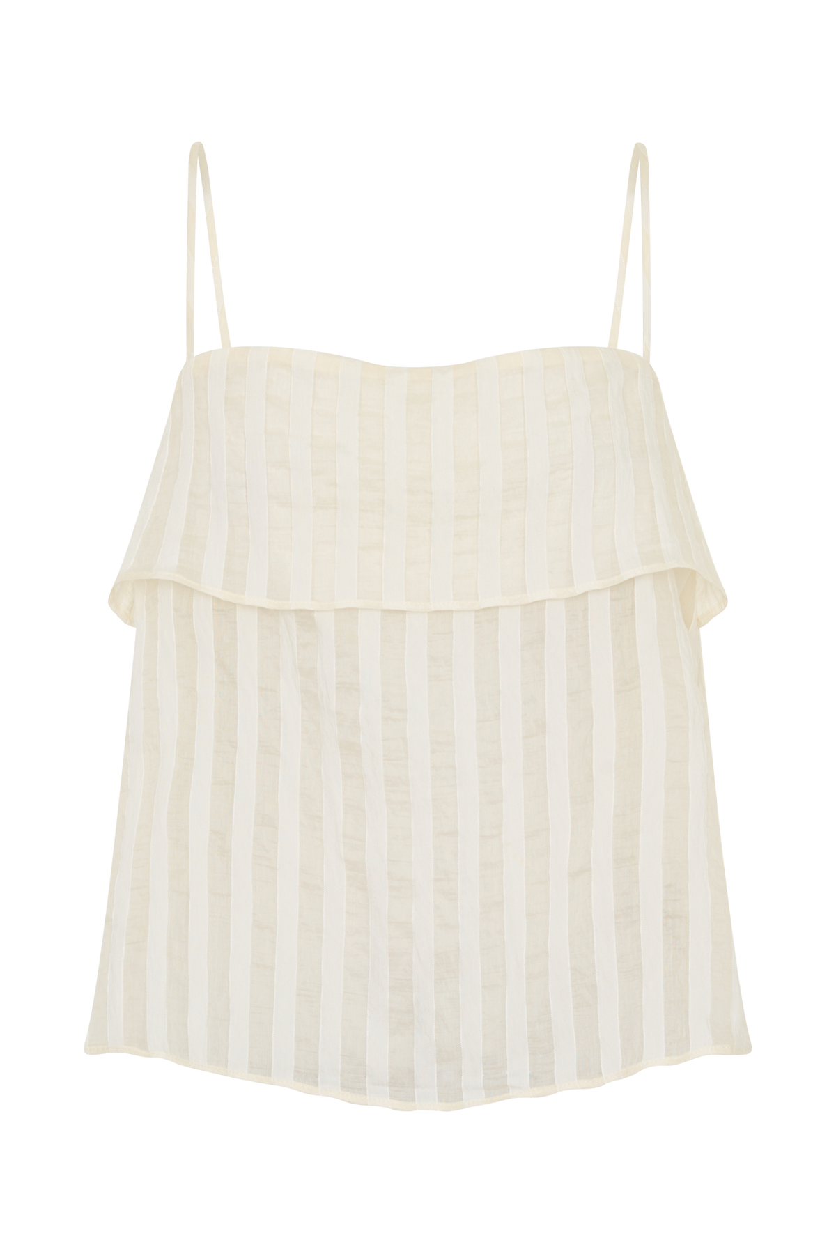 Adrina Striped Tie Back Sleeveless Top - Ivory