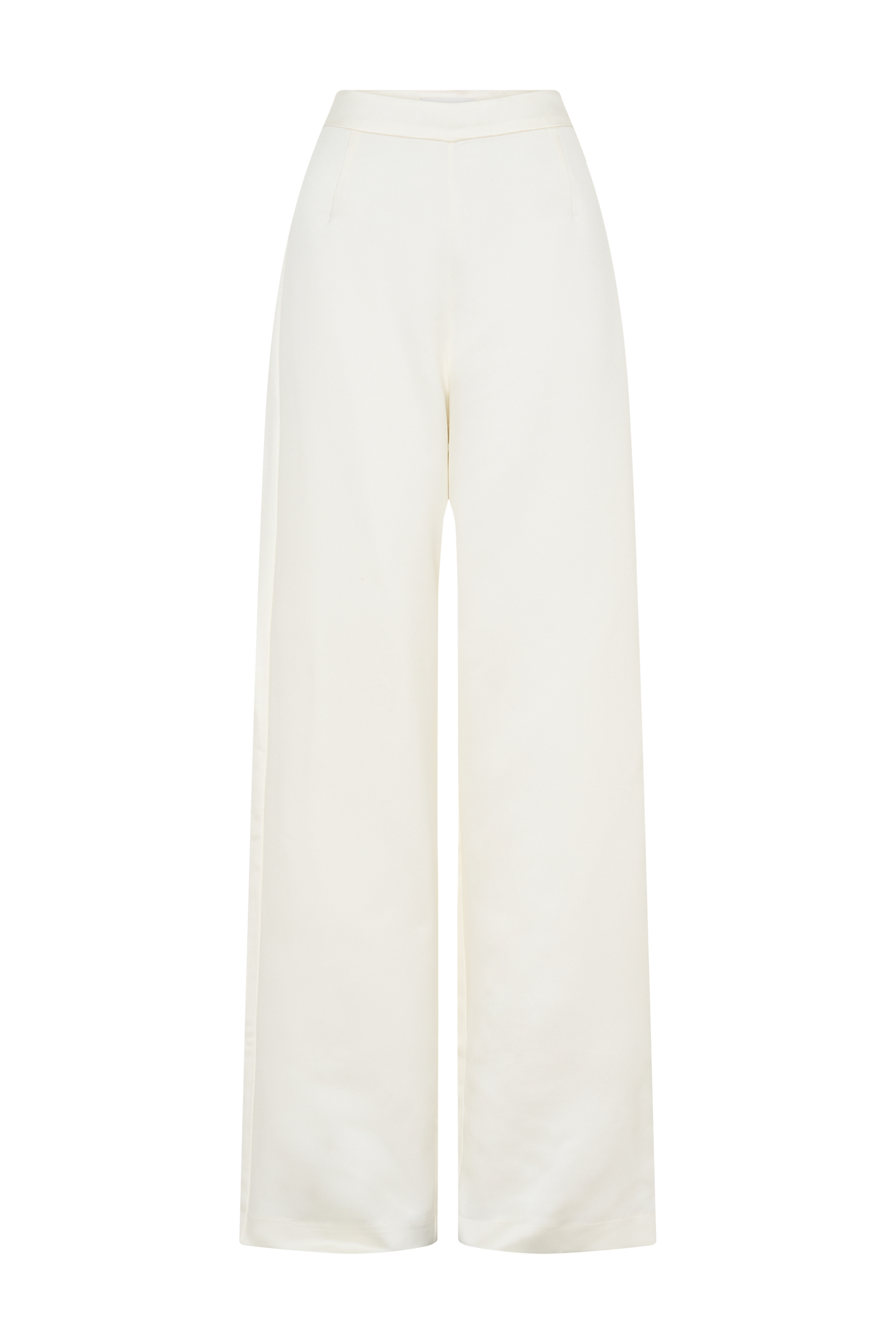 Ada Satin Straight Leg Pant - Ivory