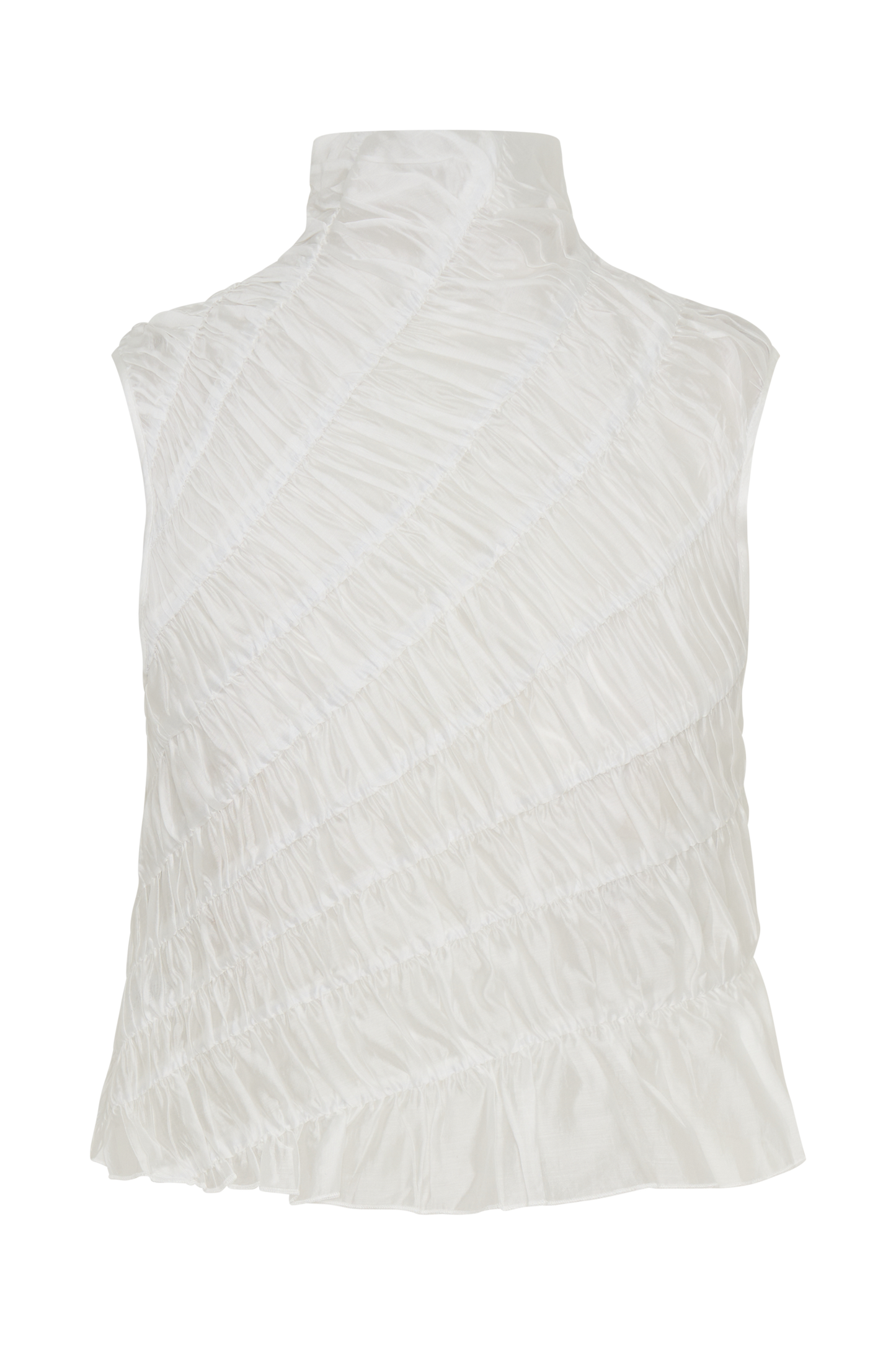 Adella Gathered Sleeveless Top - Ivory