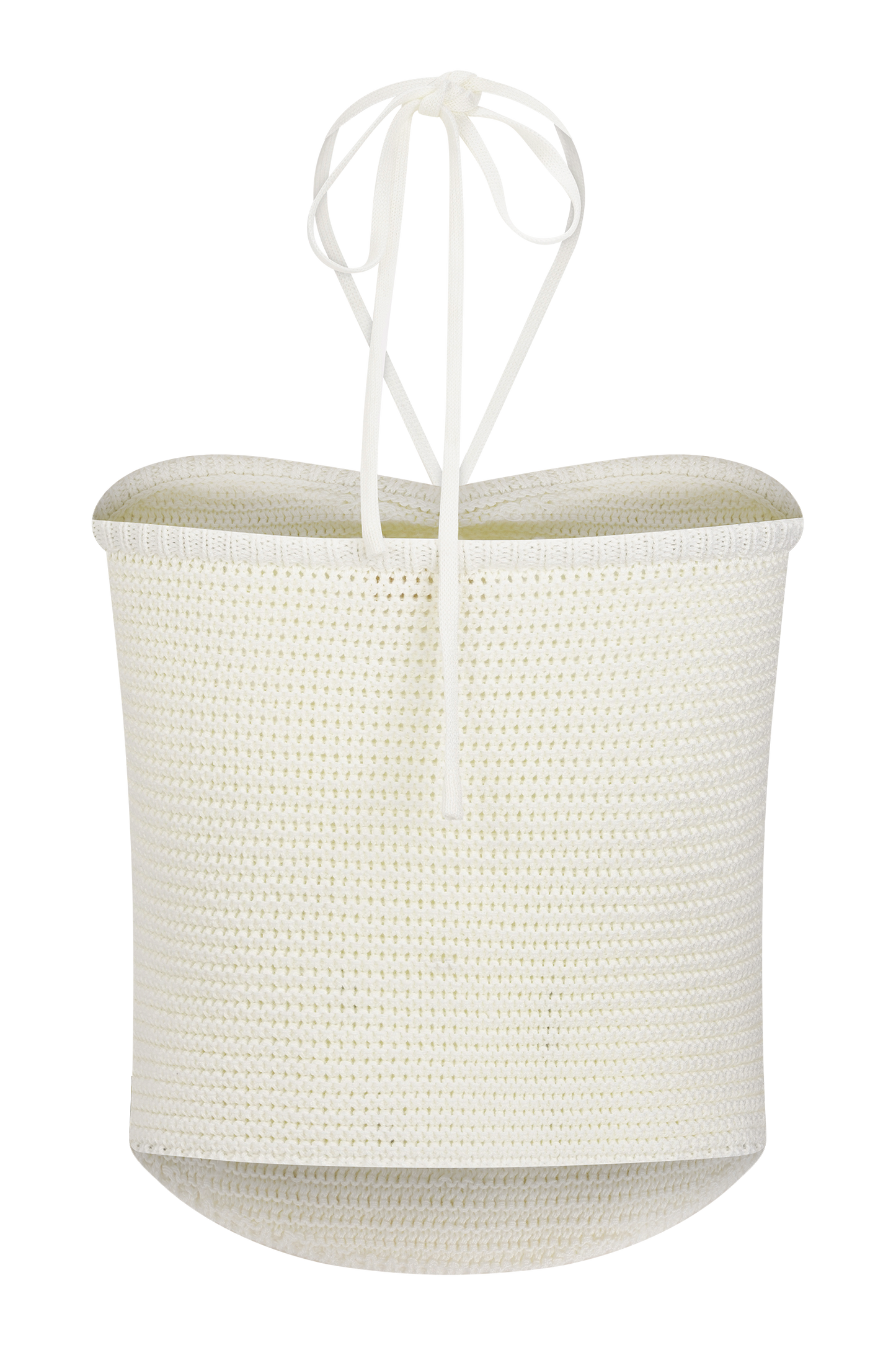 Aletta Knit Pearl Halter Top - Ivory