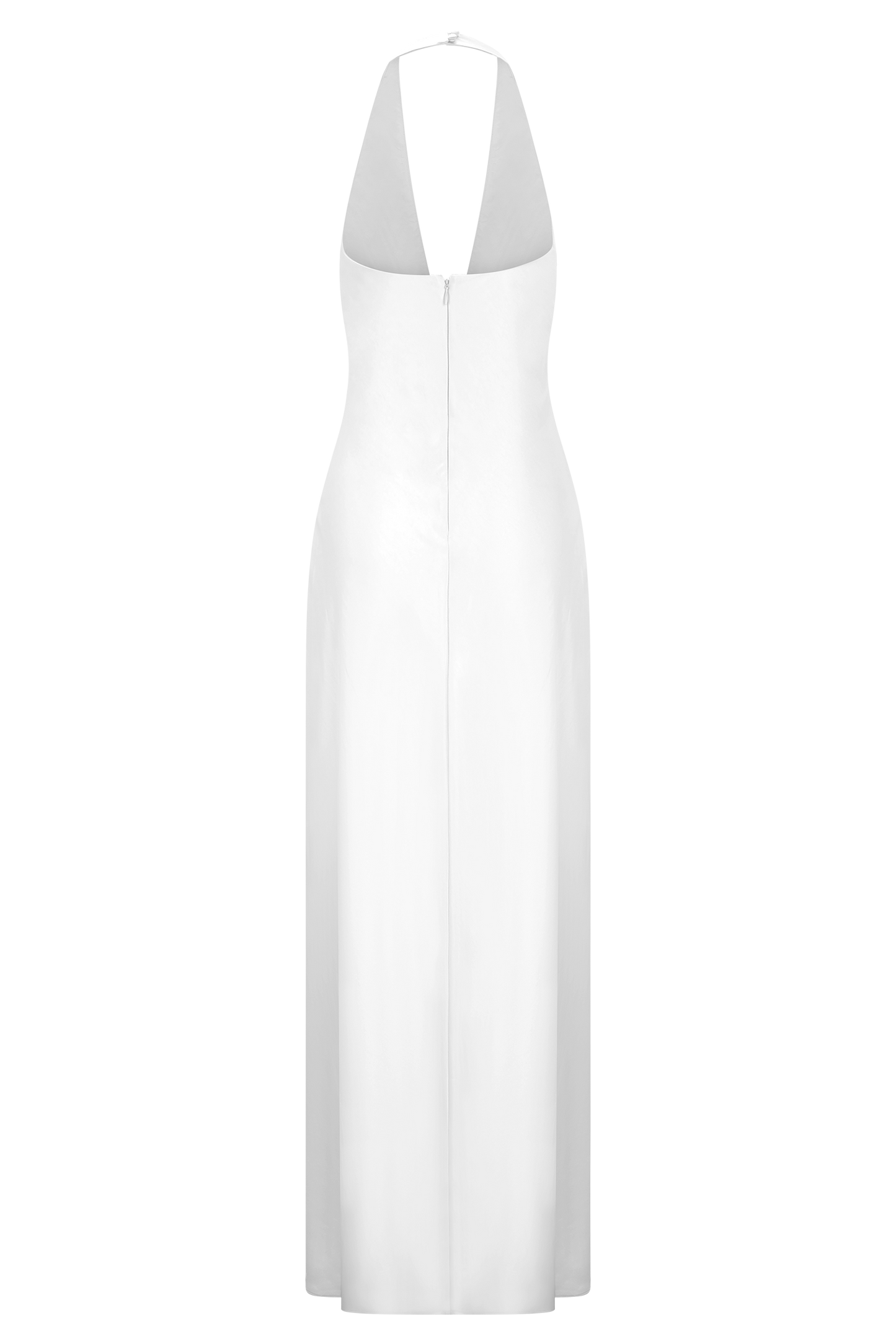 Alice Satin Halter Maxi Dress - White