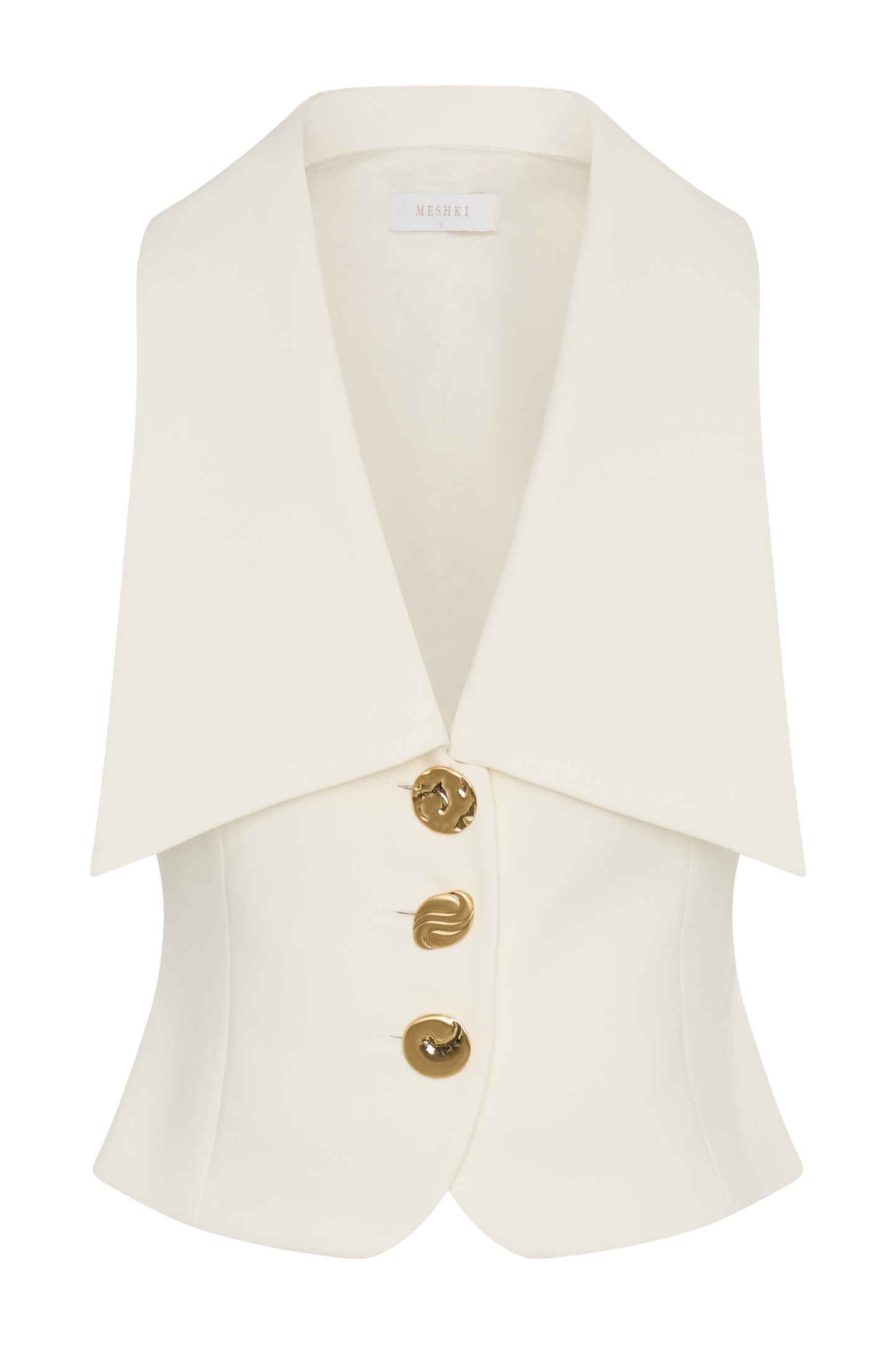 Alix Mixed Button Vest - Ivory