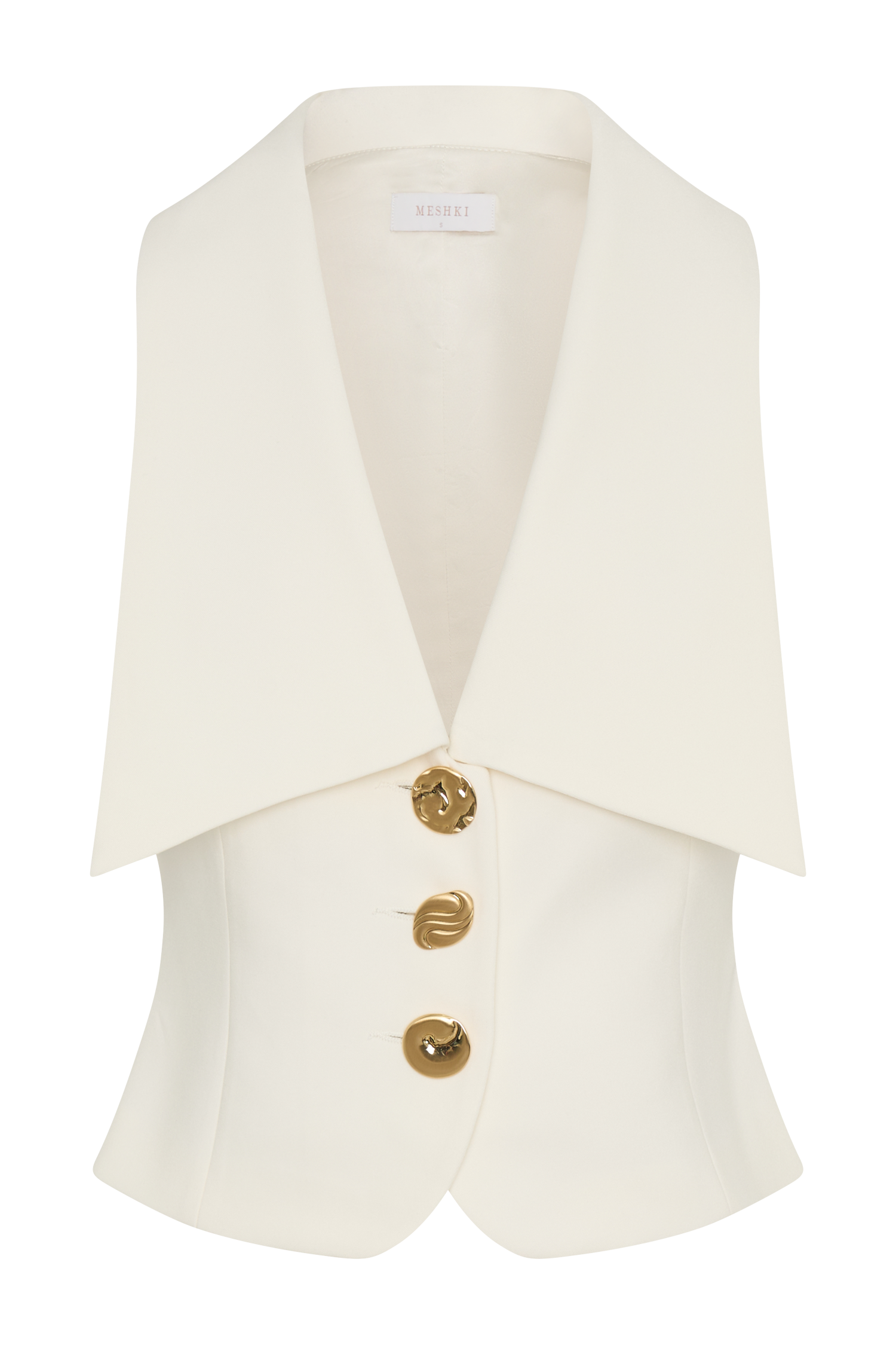 Alix Mixed Button Vest - Ivory #9