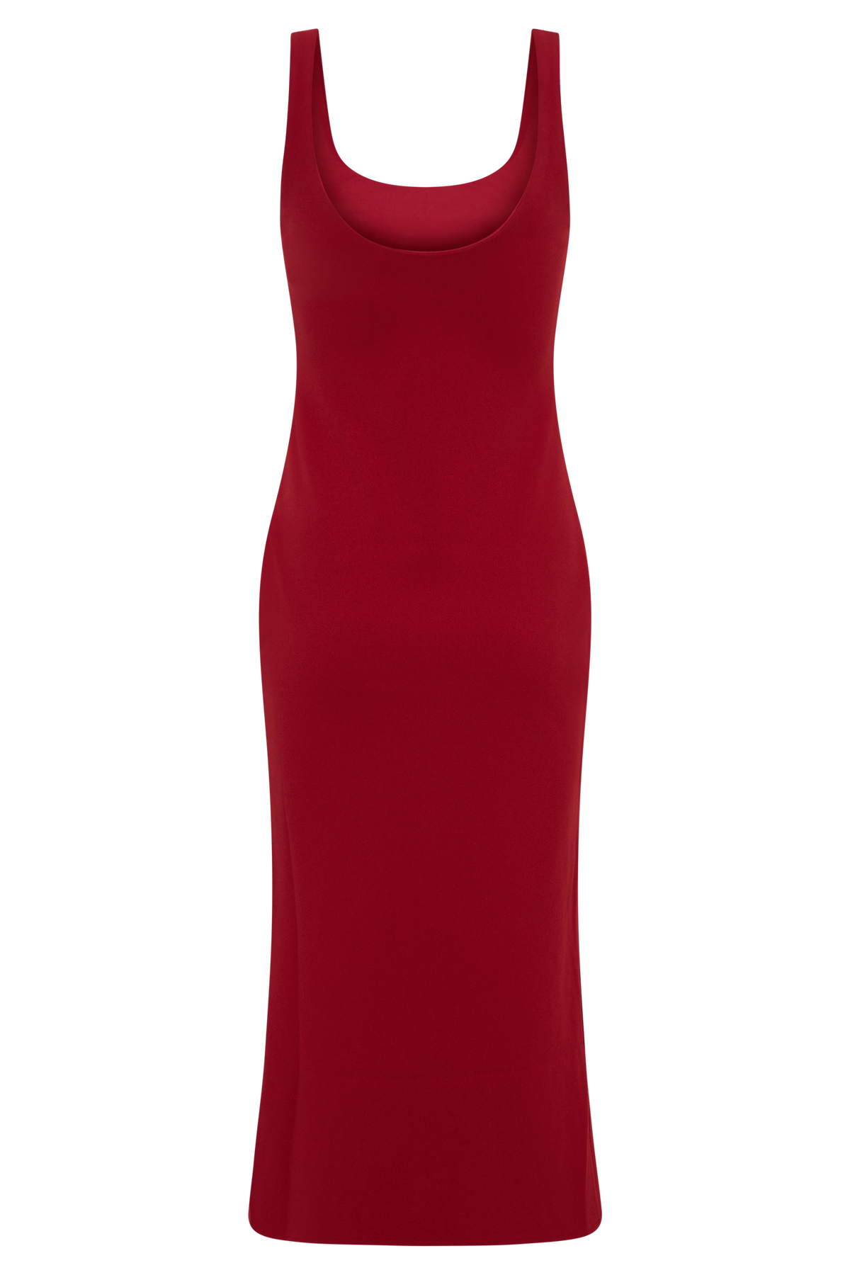 Allyra Scoop Stretch Crepe Midi Dress - Red