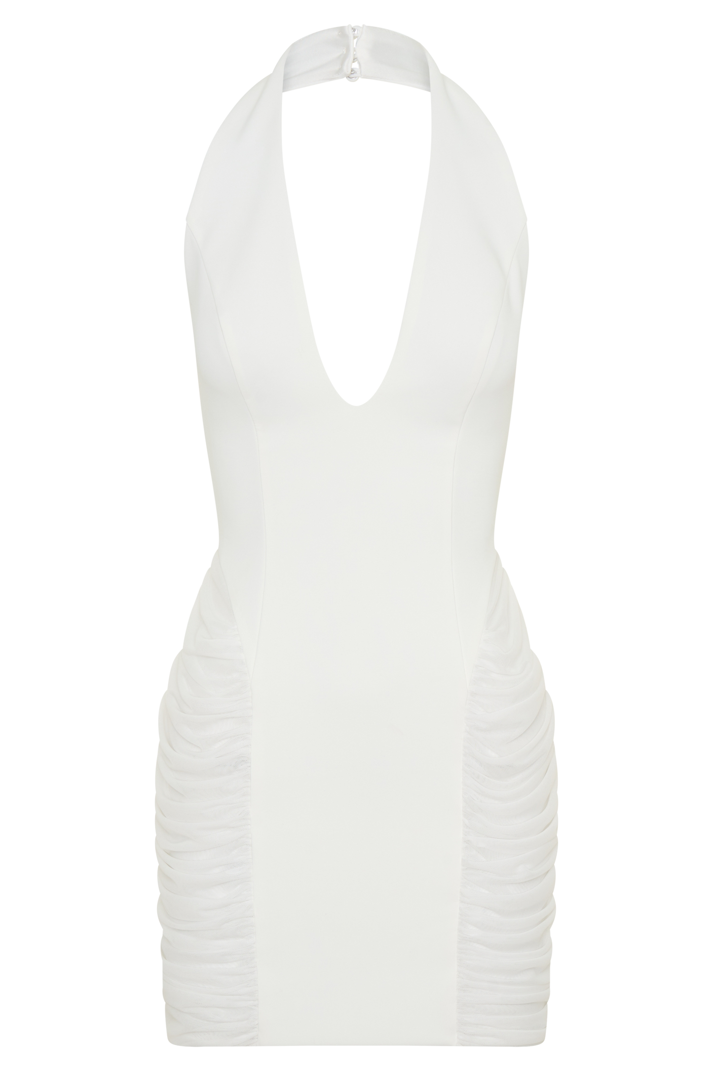 Anari Gathered Scuba Mini Dress - White