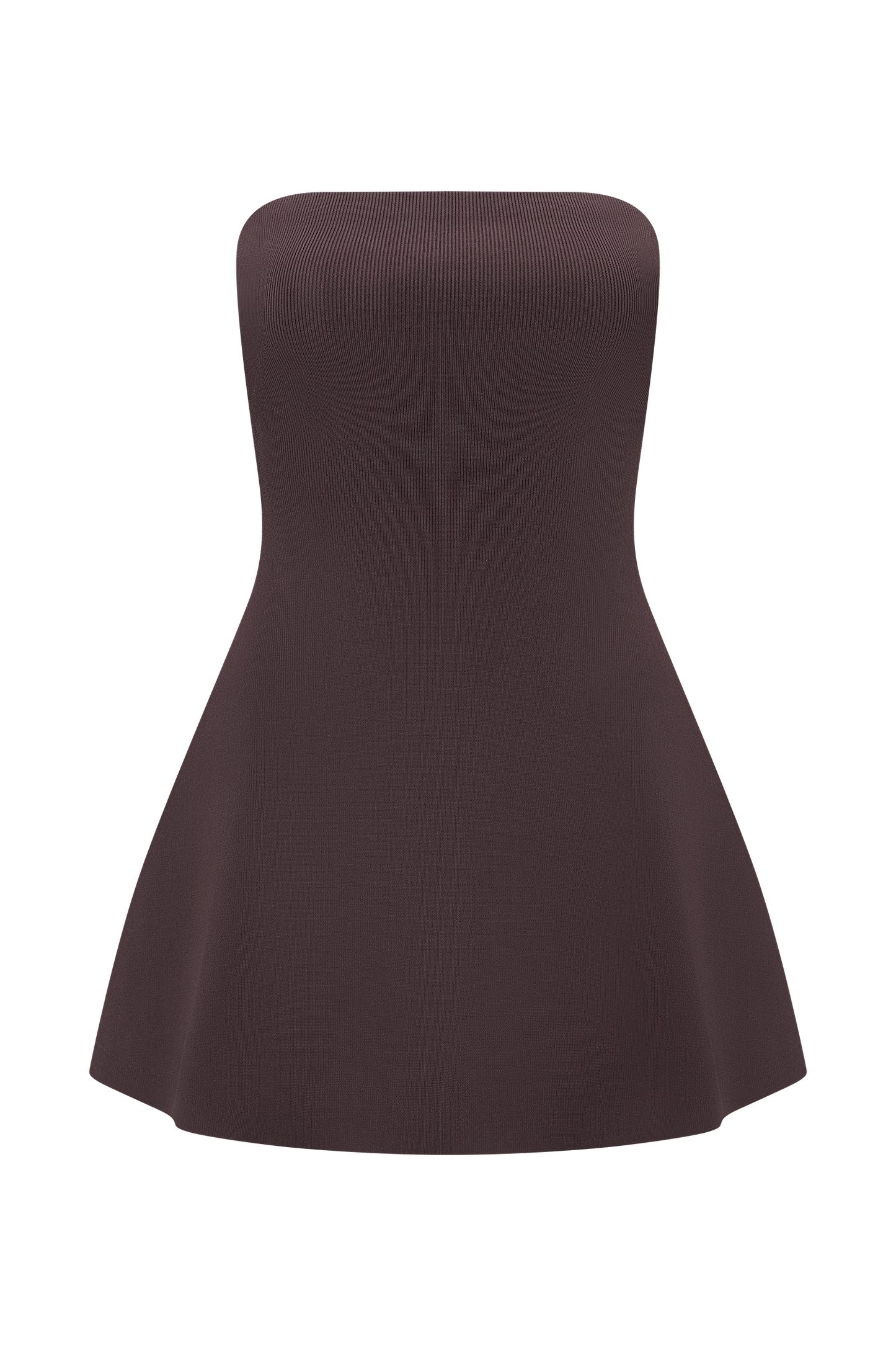 Anette Bandage Knit Strapless Top - Chocolate