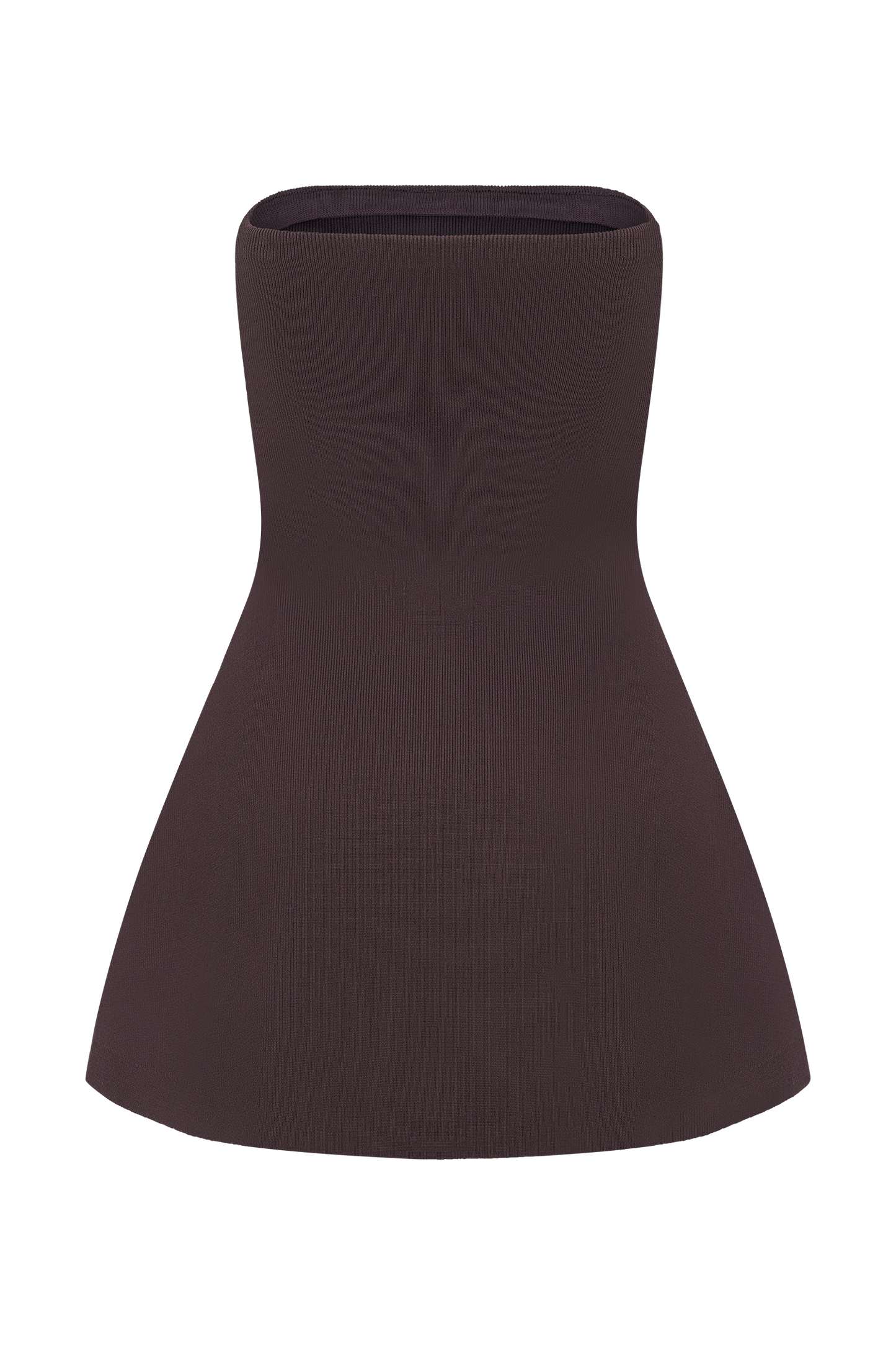 Anette Bandage Knit Strapless Top - Chocolate