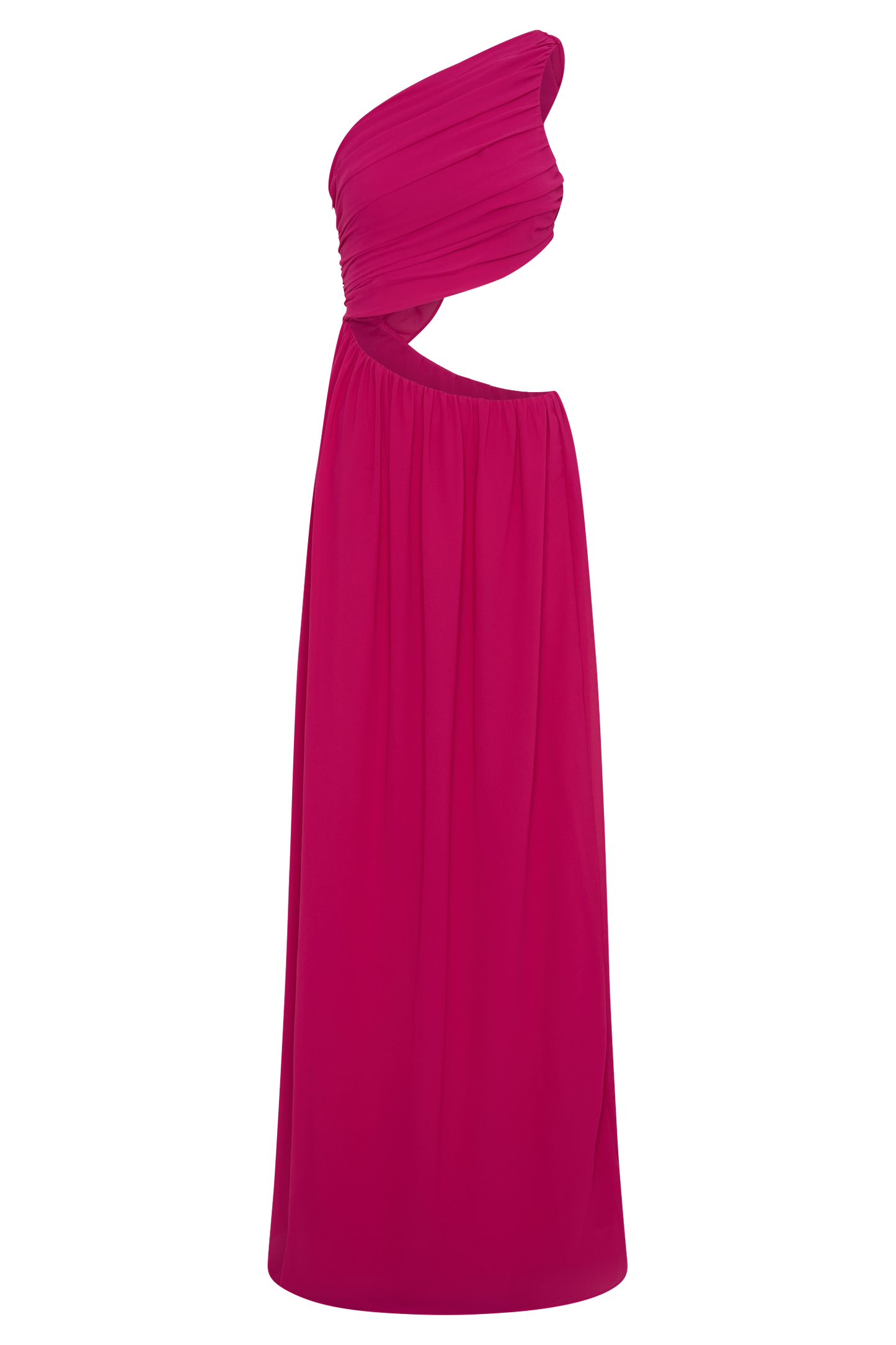 Aria Chiffon Cut Out Maxi Dress - Fuchsia