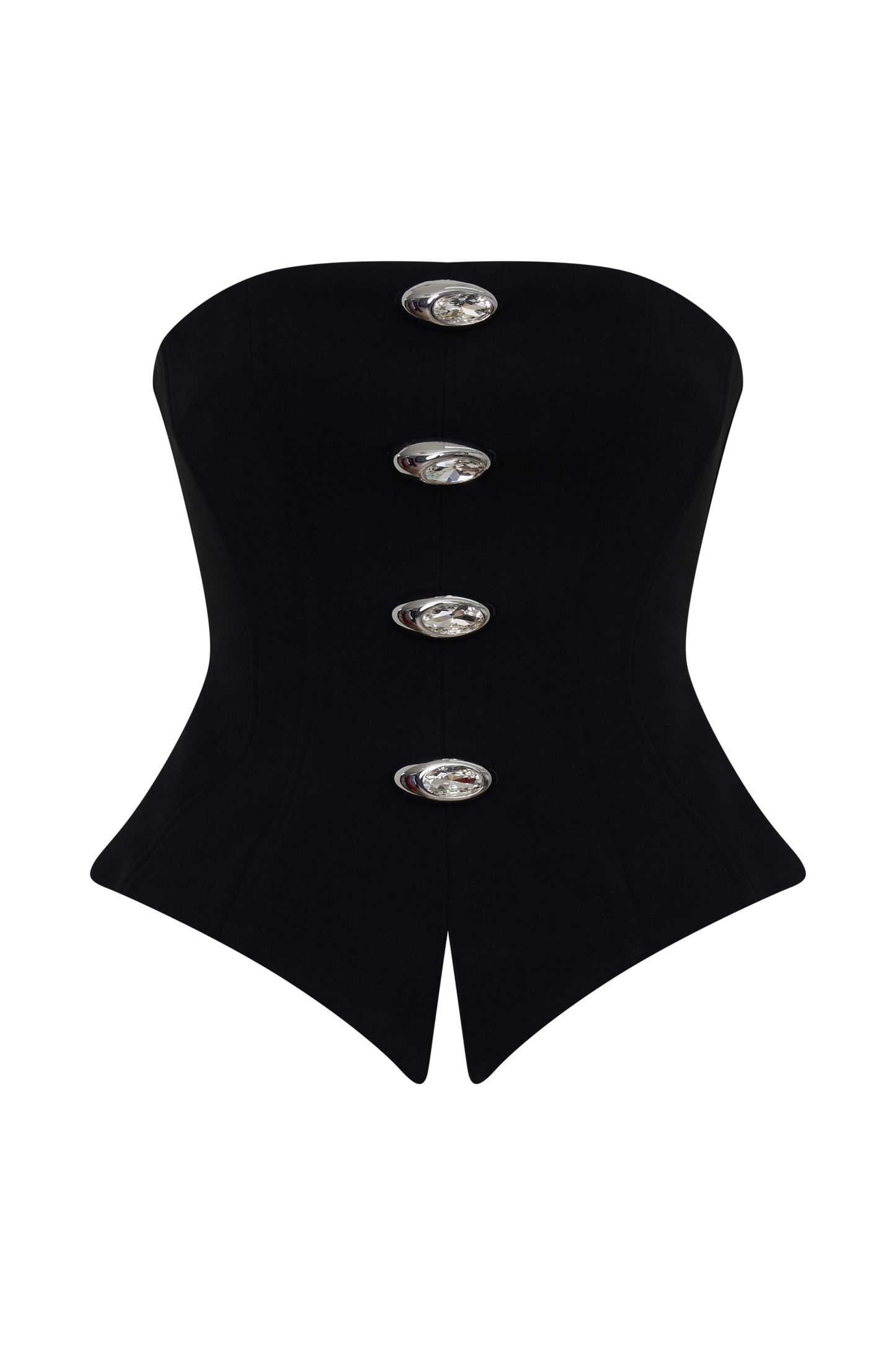 Arla Button Up Corset Top - Black
