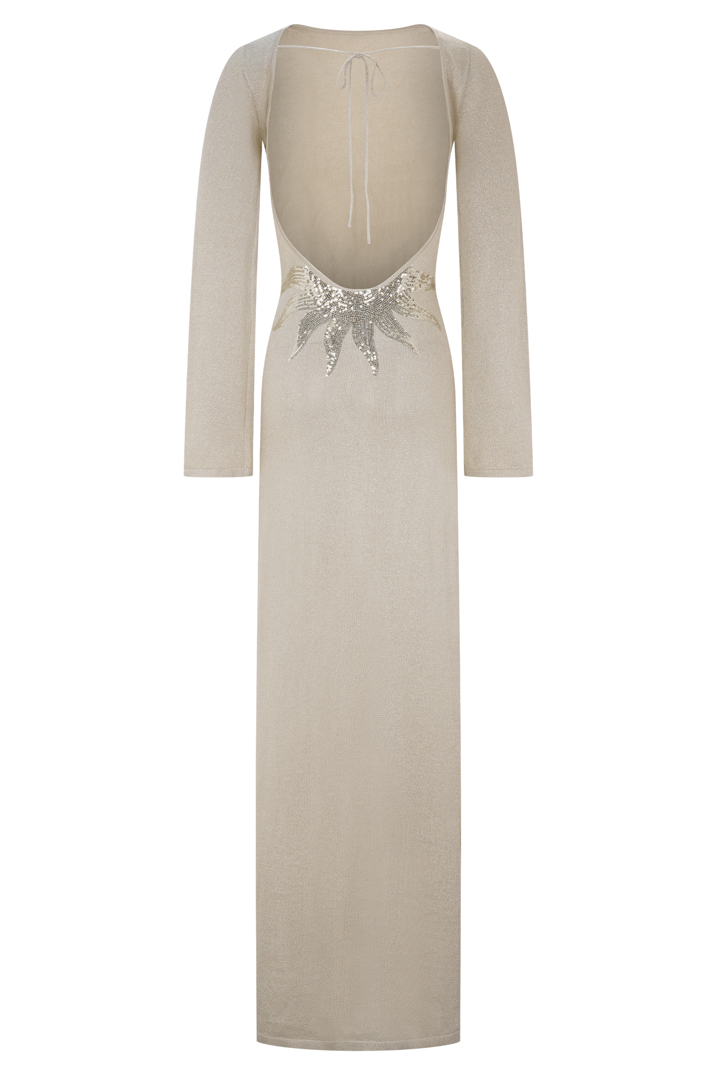 Atticus Knit Maxi Dress With Sequin - Gold