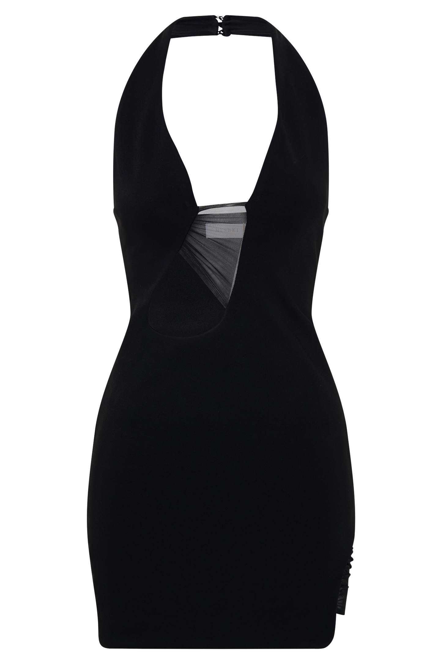 Aubree Crepe And Mesh Mini Dress - Black