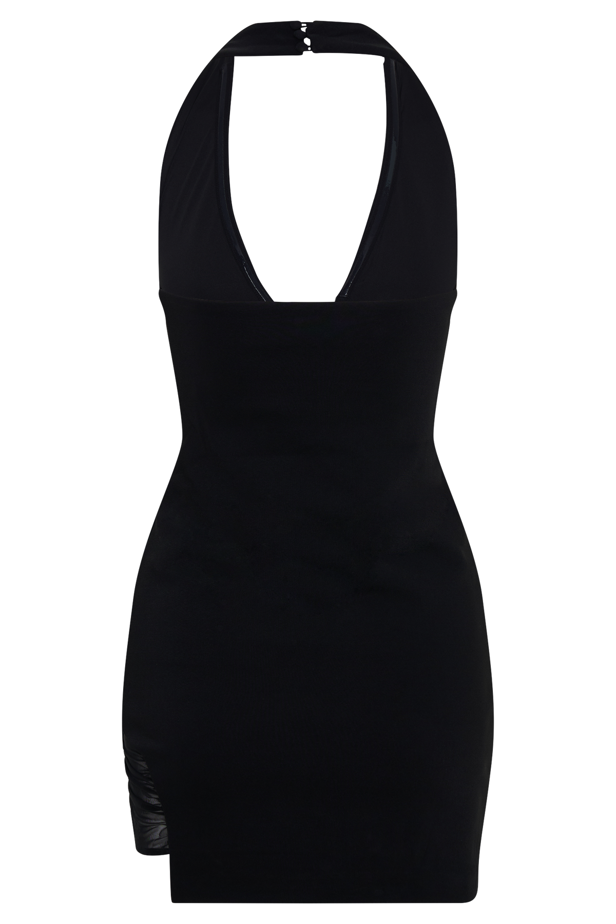 Aubree Crepe And Mesh Mini Dress - Black
