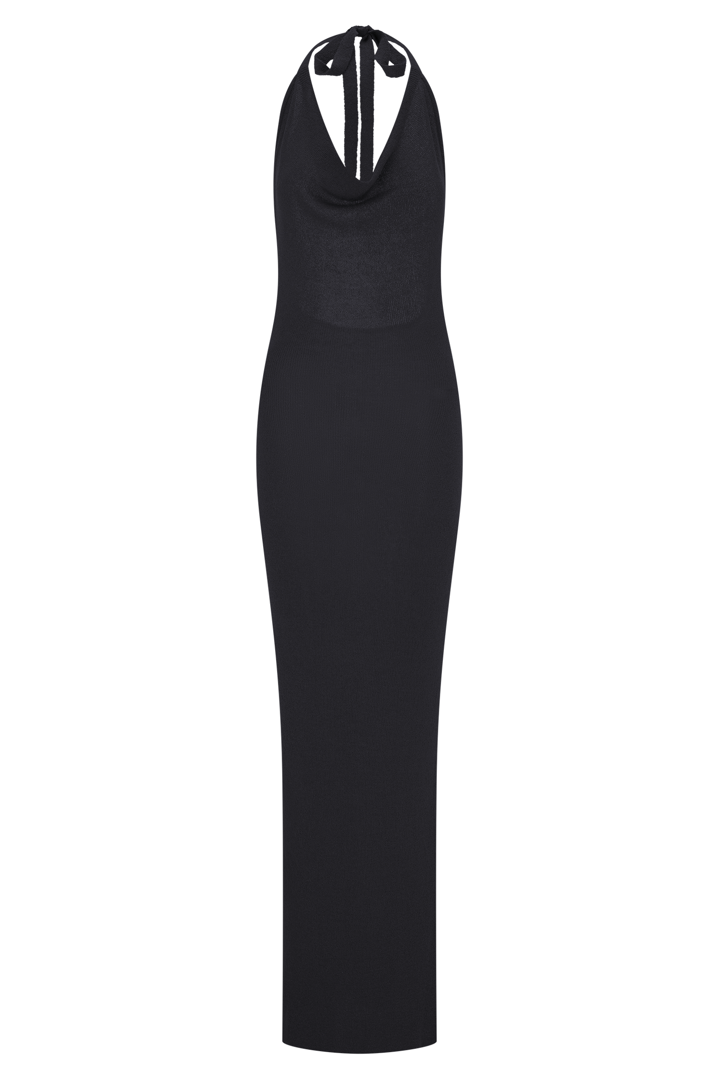 Ayella Cowl Knit Maxi Dress - Black