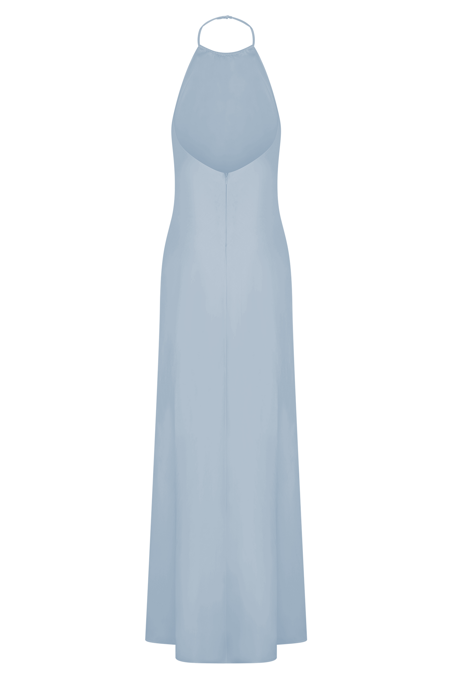 Bella Satin Halter Maxi Dress - Frosted Blue