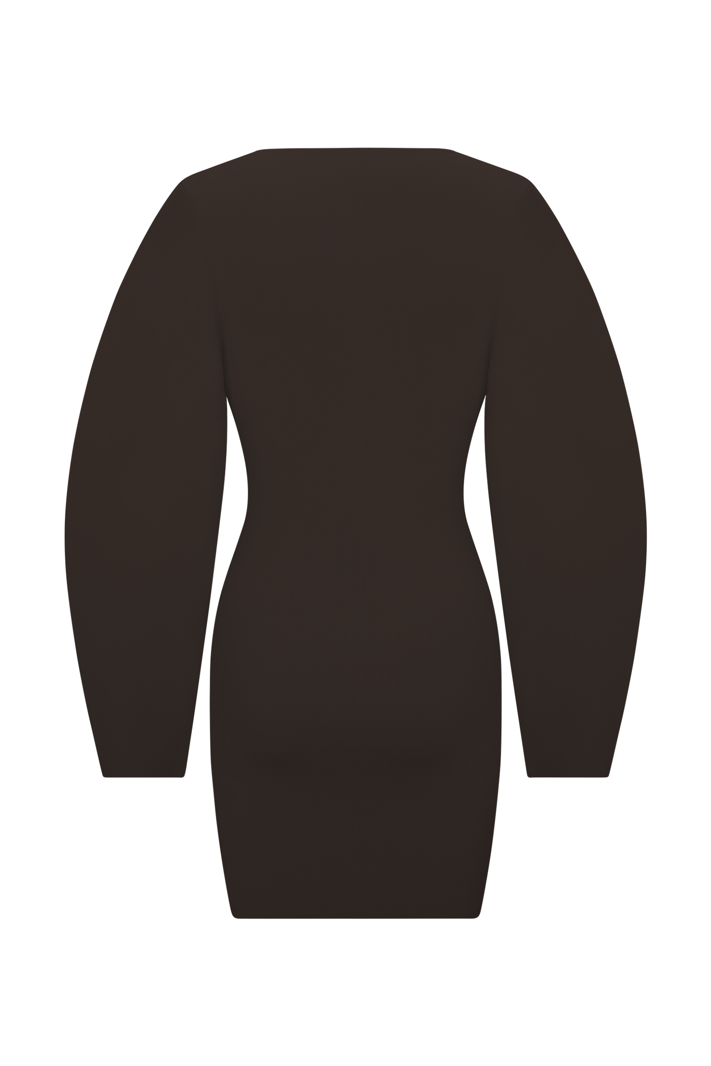 Billy Balloon Sleeve Knit Mini Dress - Dark Chocolate